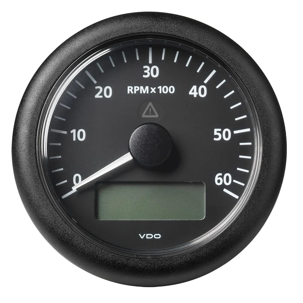 Veratron 3-3/8'' (85Mm) Viewline Tachometer W/Multi-Function Display - 0 To 6000 Rpm - Black Dial & Bezel,WBAUVB08LZZJV21