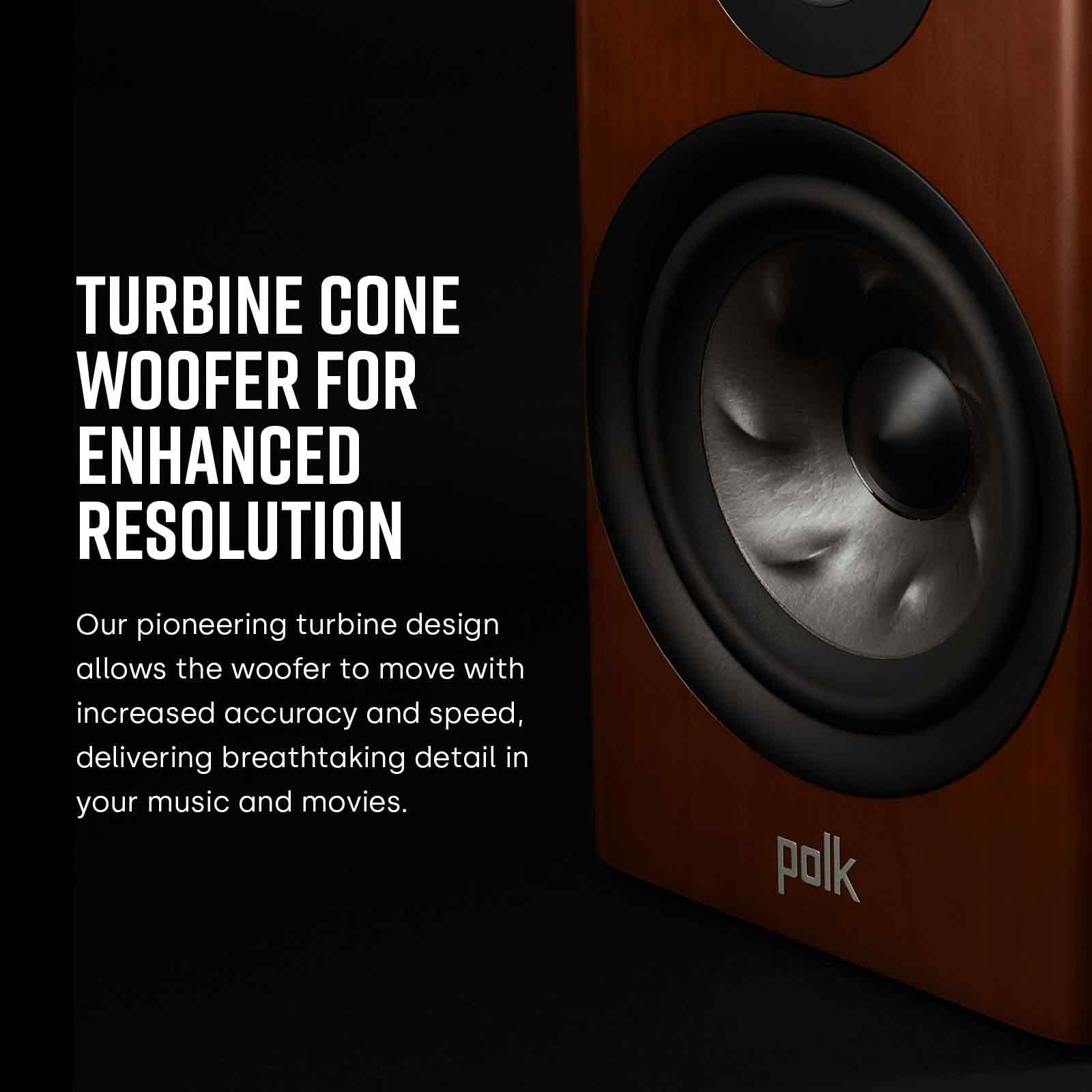 Polk Audio Reserve R200 Large Bookshelf Speaker For Dynamic, Detailed Home Theater Audio, 1 Pinnacle Ring Tweeter & 6.5 Turbine