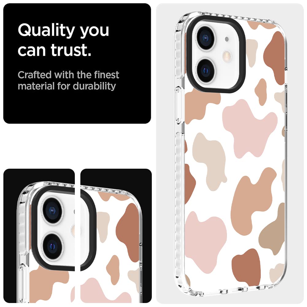 Ook Compatible With Iphone 12 & Iphone 12 Pro Case Cute Cow Print Fashion Slim Lightweight Camera Protective Soft Flexible Tpu R