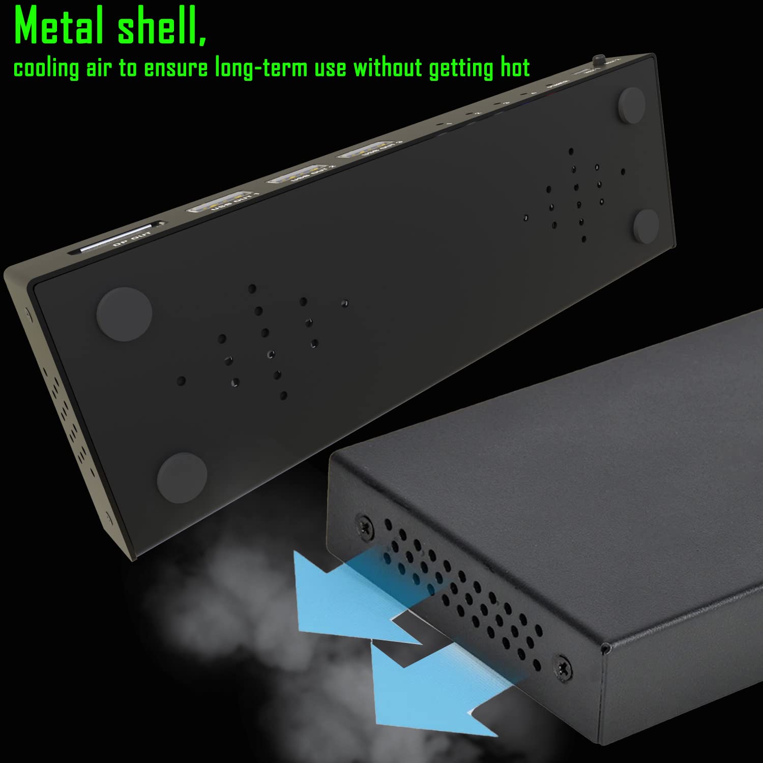 Diamondtiger Kvm Switch 4 Computers   Kvm Switch Displayport, One Monitor Switch To Share Mouse, Keyboard, Printer, Usb 2.0 Devi