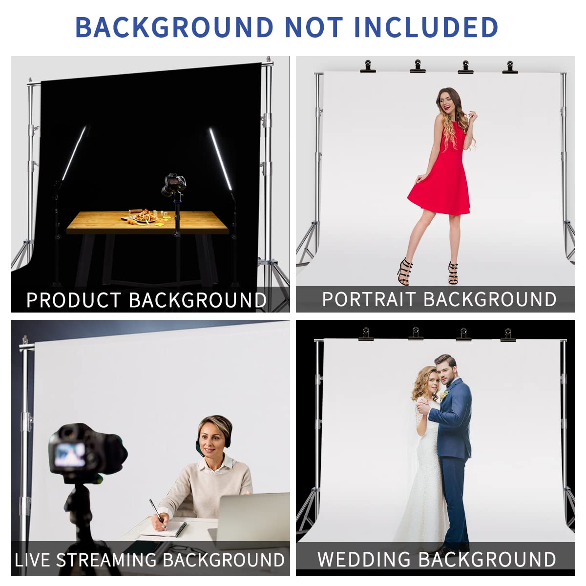 Gskaiwen 8.5 * 10 Ft Stainless Steel Backdrop Stand,Photo Video Adjustable Background Support System Stand Kit With Carry Bag Fo