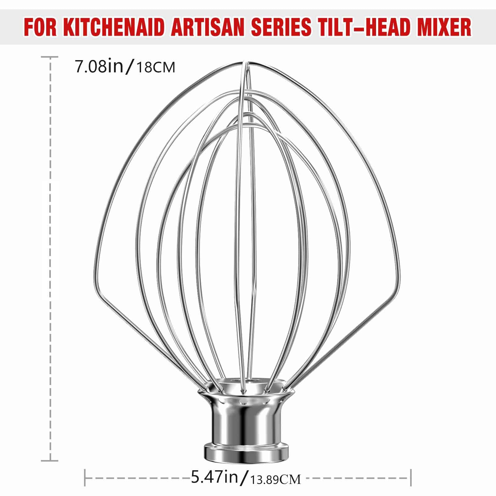 Kn256 Stainless Steel 6 Wire Whip Attachment For Kitchenaid Bowl Lift Mixer 6 Quart Bowl, Stainless Steel Whisk Replacement For