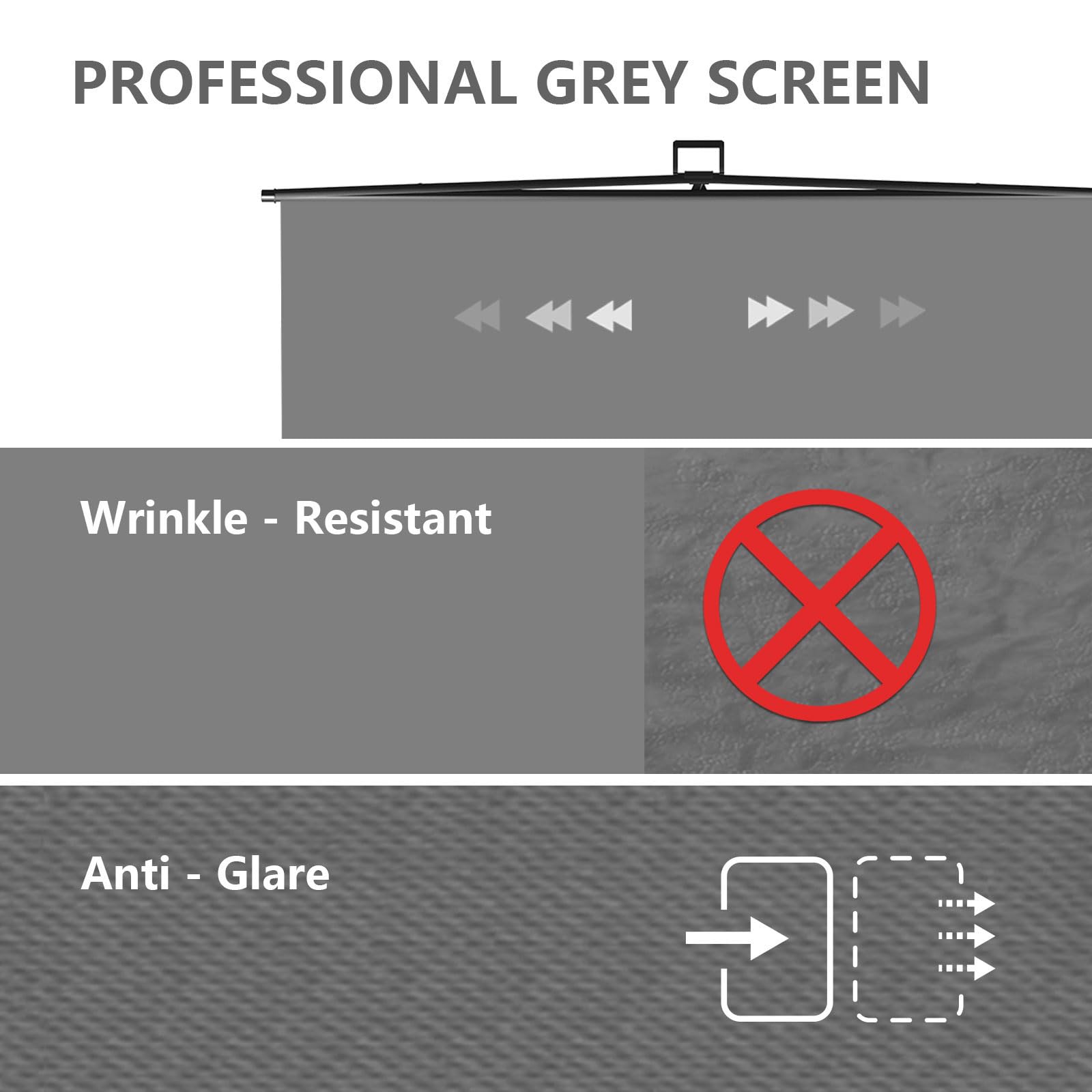 ?Easy Set Up? Raubay 59.8 X 78.7In Collapsible Gray Backdrop Screen Portable Retractable Panel Photo Grey Background With Stand