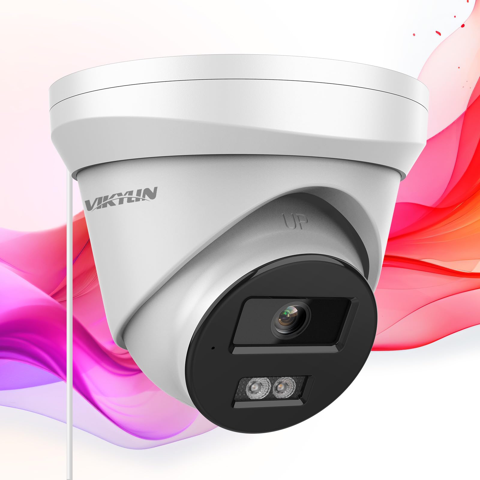 Vikylin 4K Poe 8Mp Ip Camera With Audio/Mic, Smart Dual Light Full Color Night Vision 98Ft, Ai Human/Vehicle Detection, On Vif,