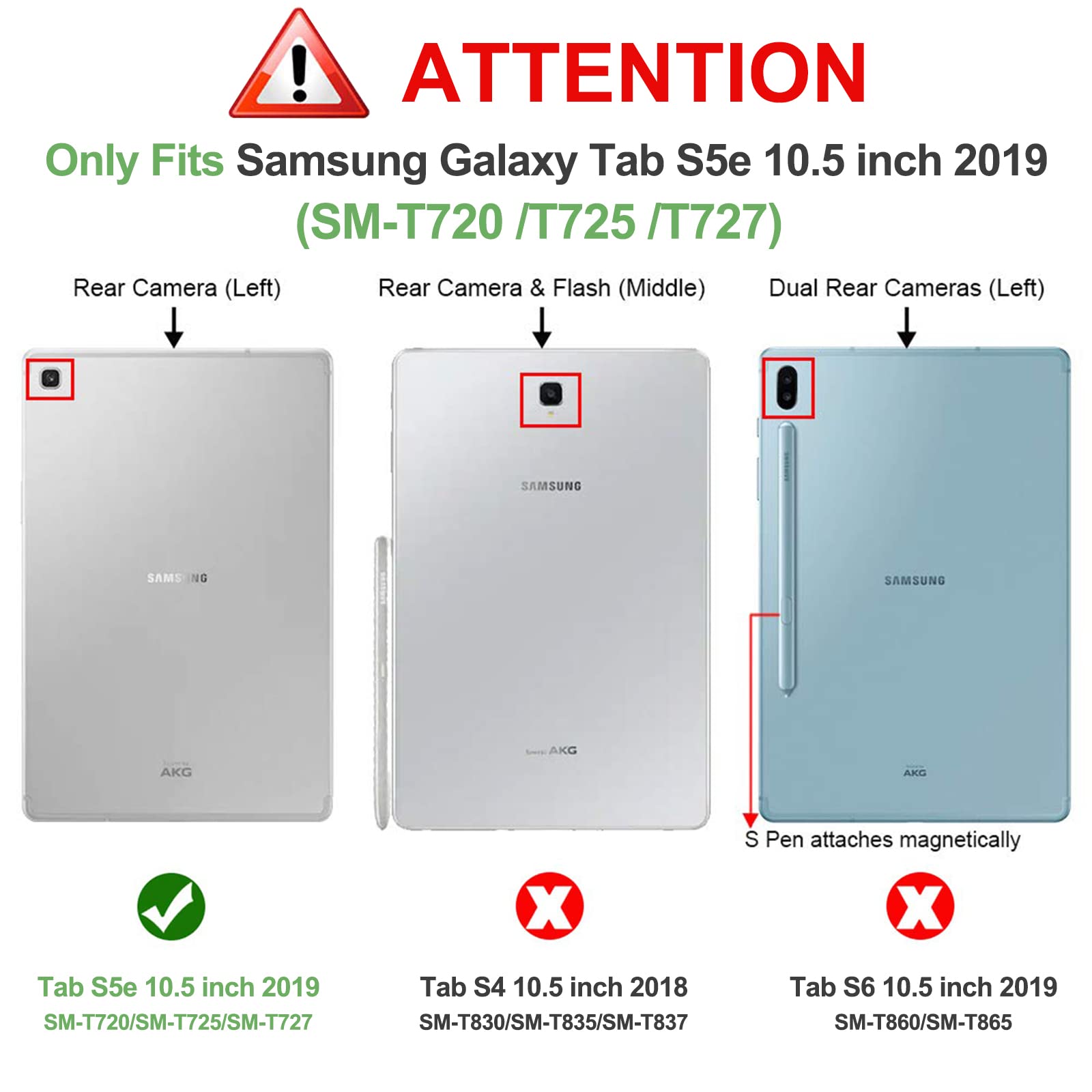 Braecn Case For Samsung Galaxy Tab S5E 10.5 Inch 2019 Tablet(Sm-T720/T725/T727), Hybrid Rugged Shockproof Silicone Cover For Kid