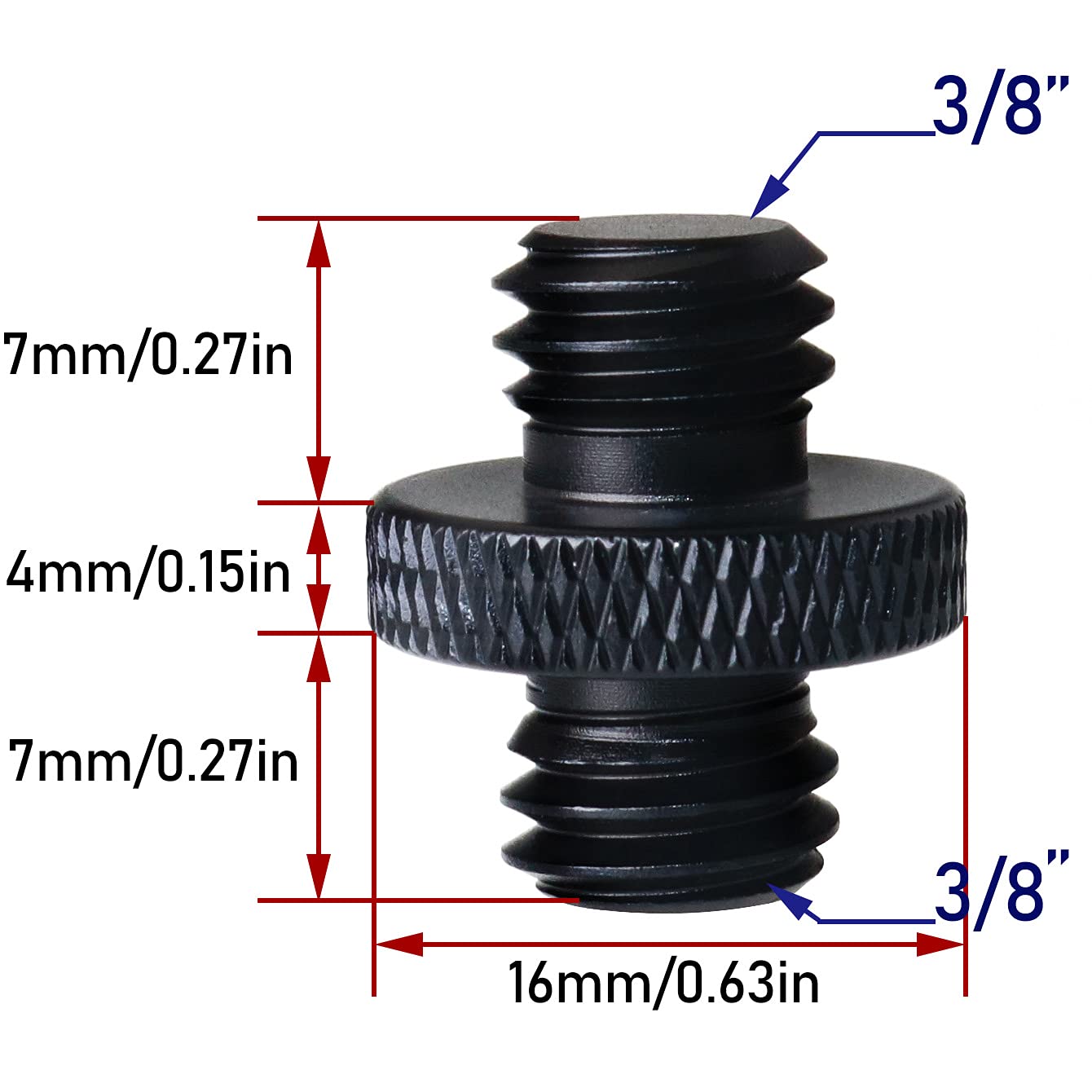 Lrong 2Pcs 3/8 Inch Male To 3/8 Inch Male Threaded Tripod Screw Adapter Double Sides Standard Mounting Thread Converter For Came