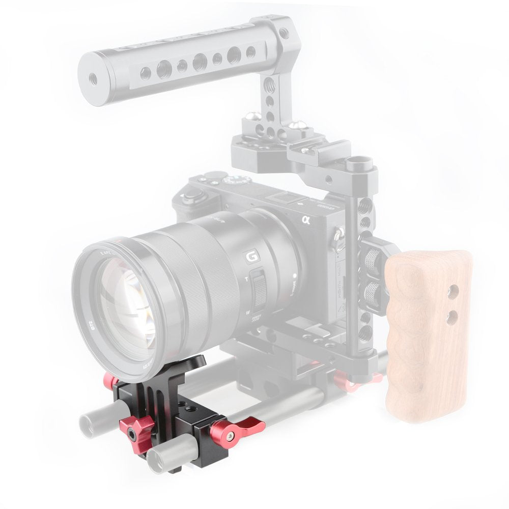 Camvate Lens Support 15Mm Rod Clamp Rail Block For Dslr Rig Rod Support Rail System(Red   1107