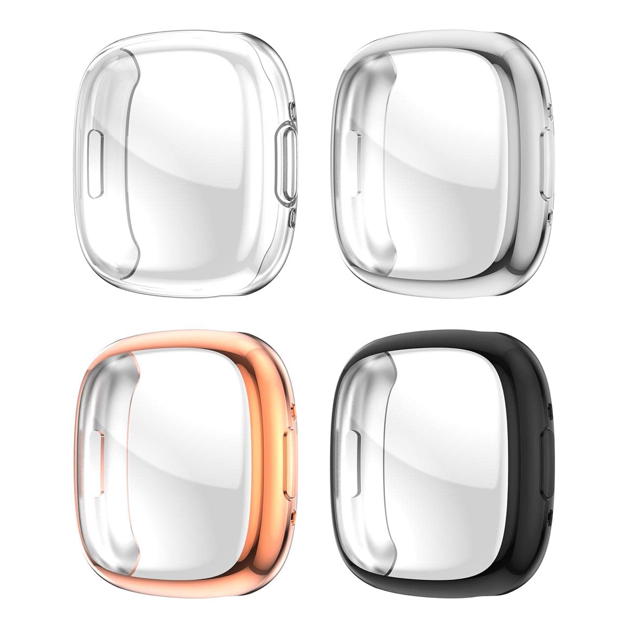 Rc Z Fitbit Sense 2/Versa 4 4 Pack Screen Protector Case, Anti Scratch Tpu Material, Protects 4 Sides