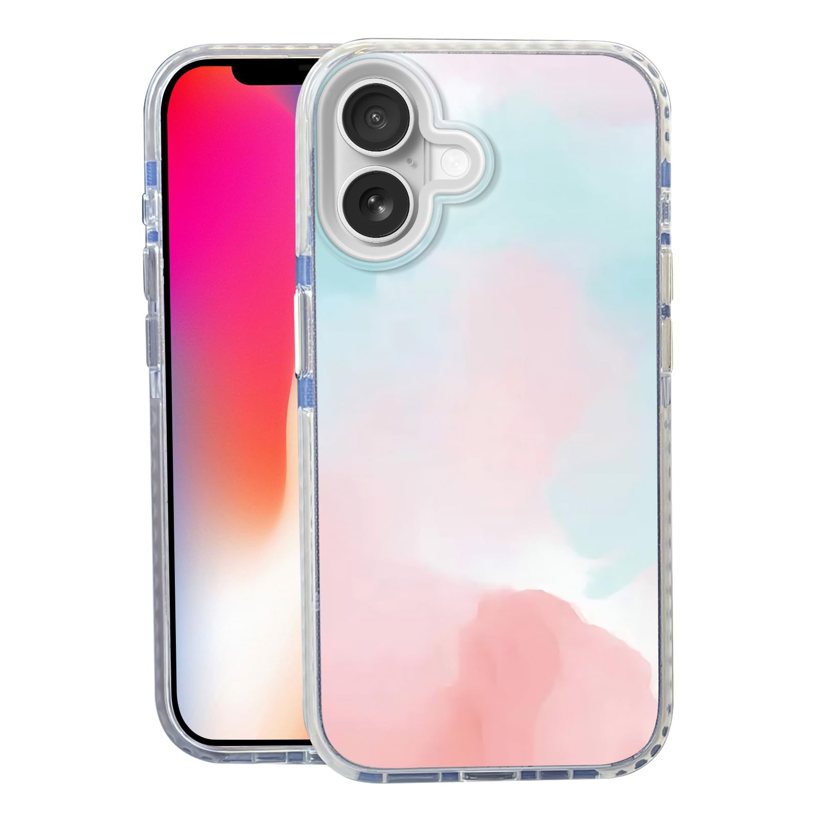 Nimeey Watercolor for iPhone 17 Case,MagSafe Compatible,Matte Soft Slim Shockproof Cover,Anti-Fingerprint,Anti-Yellowing,Anti-Sc