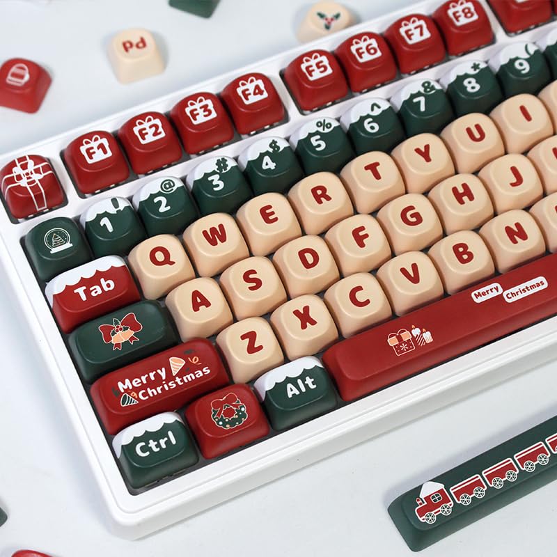 Ilycheegami Pbt Christmas Moa Xda Cute Round Keycaps Pbt Keycap Set For Girl Kids Custom Keyboard For Gateron Kailh Cherry Mx Sw