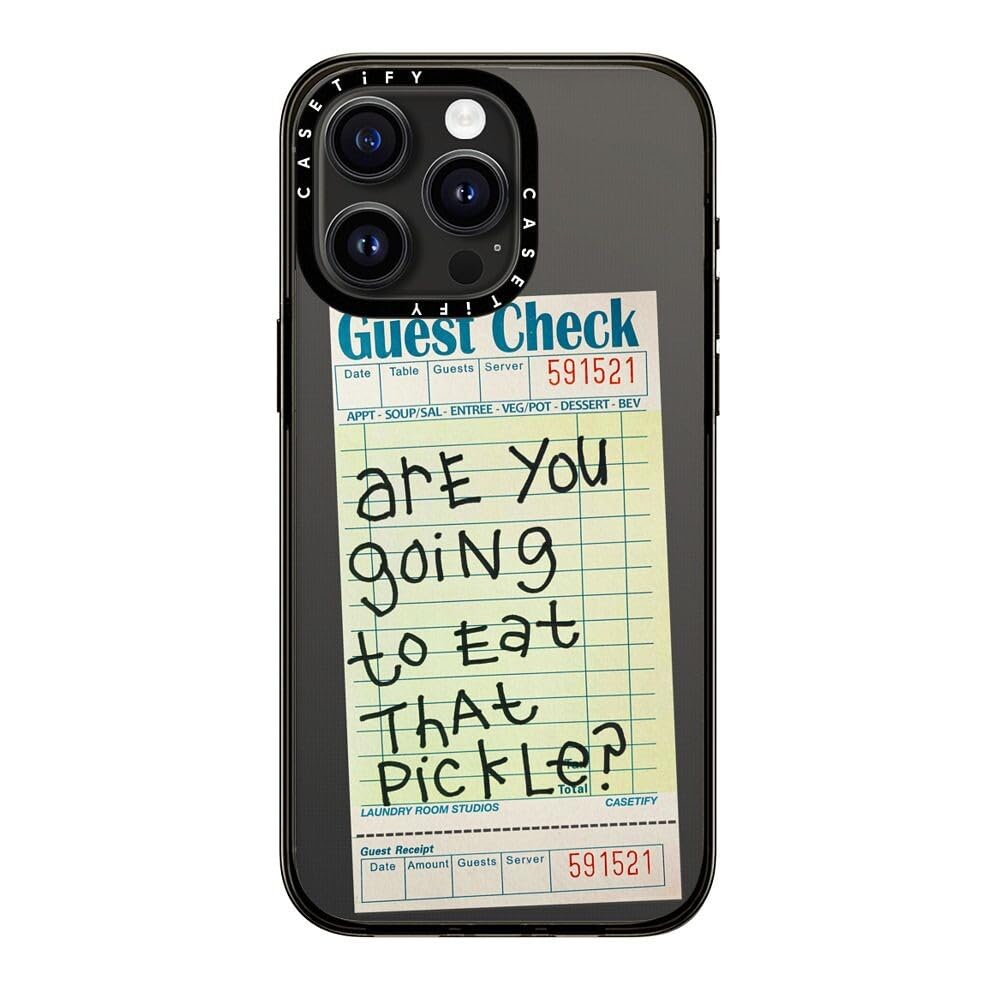 Casetify Compact Case For Iphone 15 Pro Max [2X Military Grade Drop Tested / 4Ft Drop Protection]   The Pickle Case   Clear Blac