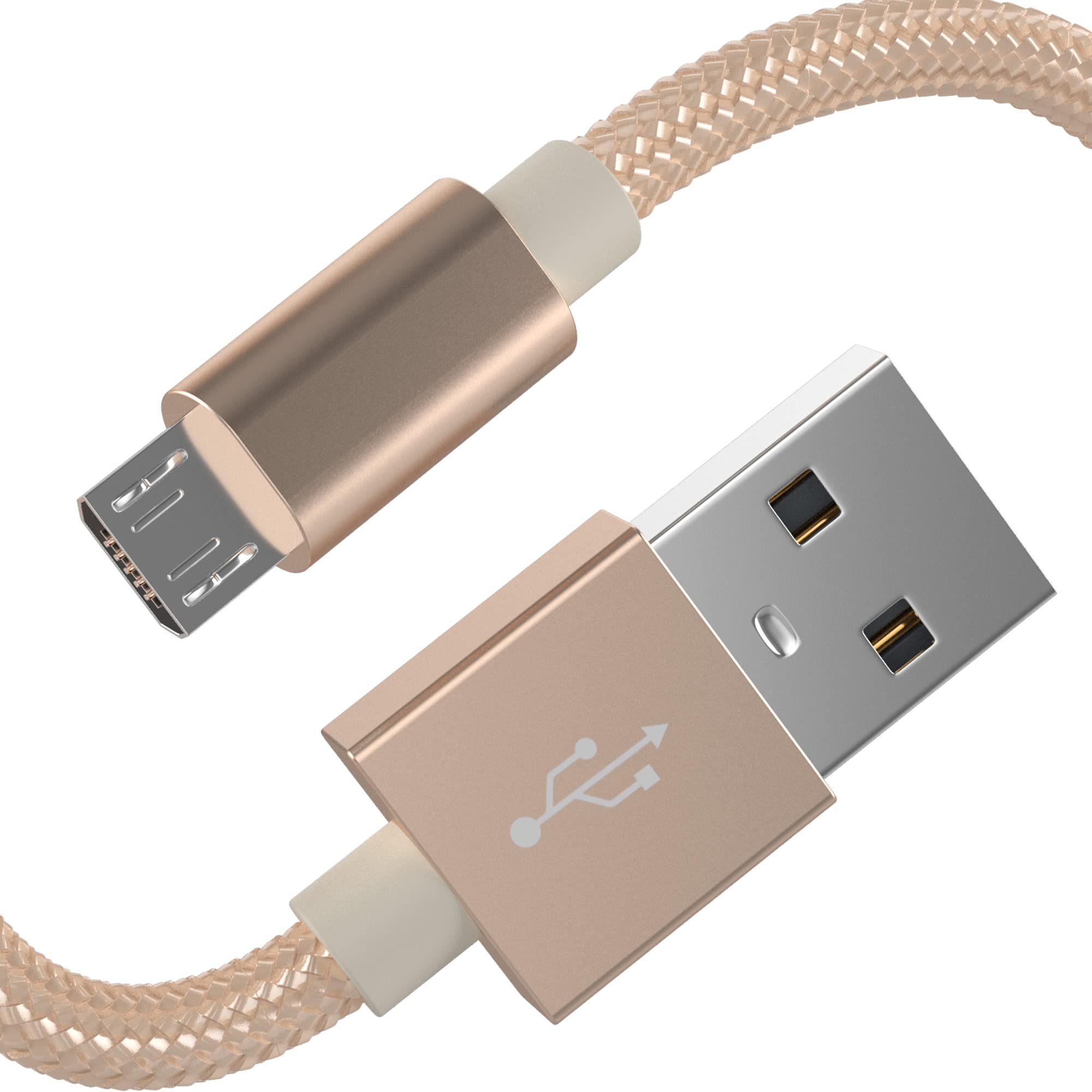Talk Works Micro Usb Cable 6Ft Long Android Cell Phone Charger Braided Heavy Duty Fast Charging Cord For Samsung Galaxy S6 / S7,
