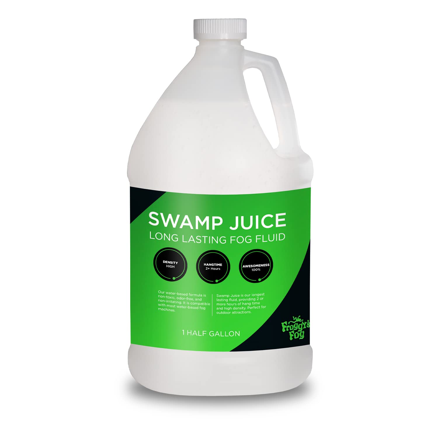 Froggy'S Fog Swamp Juice   Half Gallon, Ridiculously Long Lasting Fog Fluid With 2 3 Hour Hang Time For Professional And Home Ha