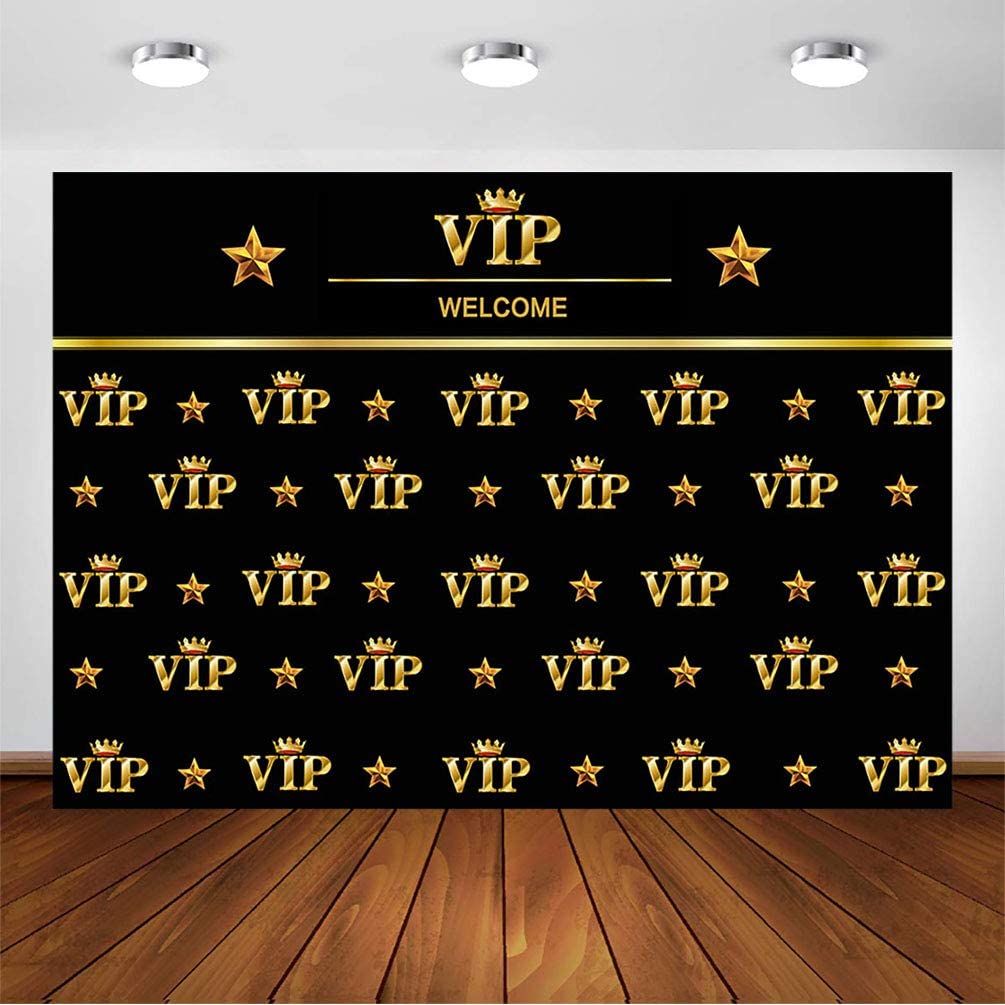 Avezano Vip Photography Backdrop Royal Crown Black Gold Baby Shower Graduation Prom Birthday Party Banner Photo Studio Backgroun