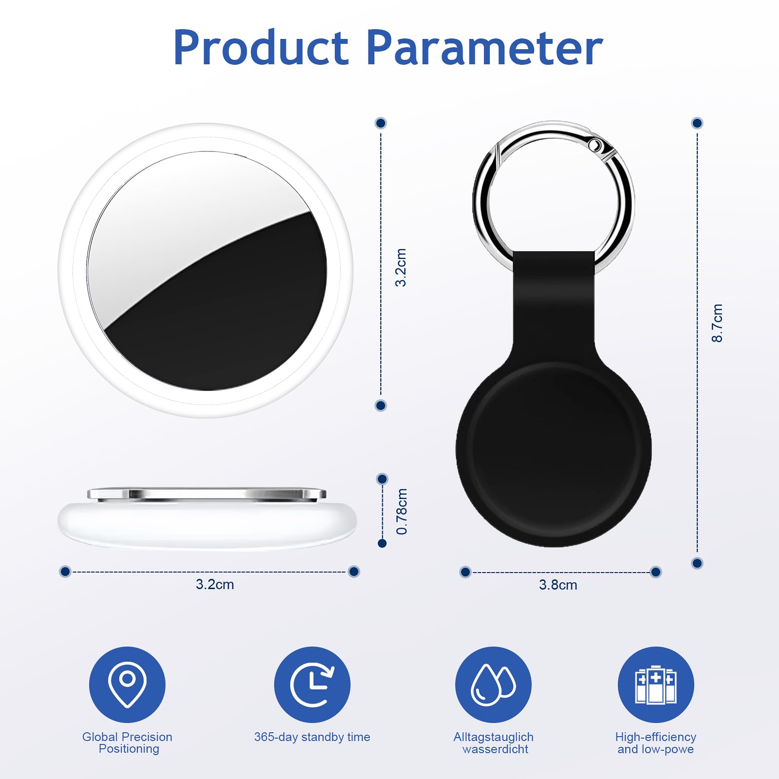 Air Tracker Tag [Apple Mfi Certified] With Find My(Ios Only), Key Finder With No App Needed, Waterproof, 365-Day Standby,Pet Wal