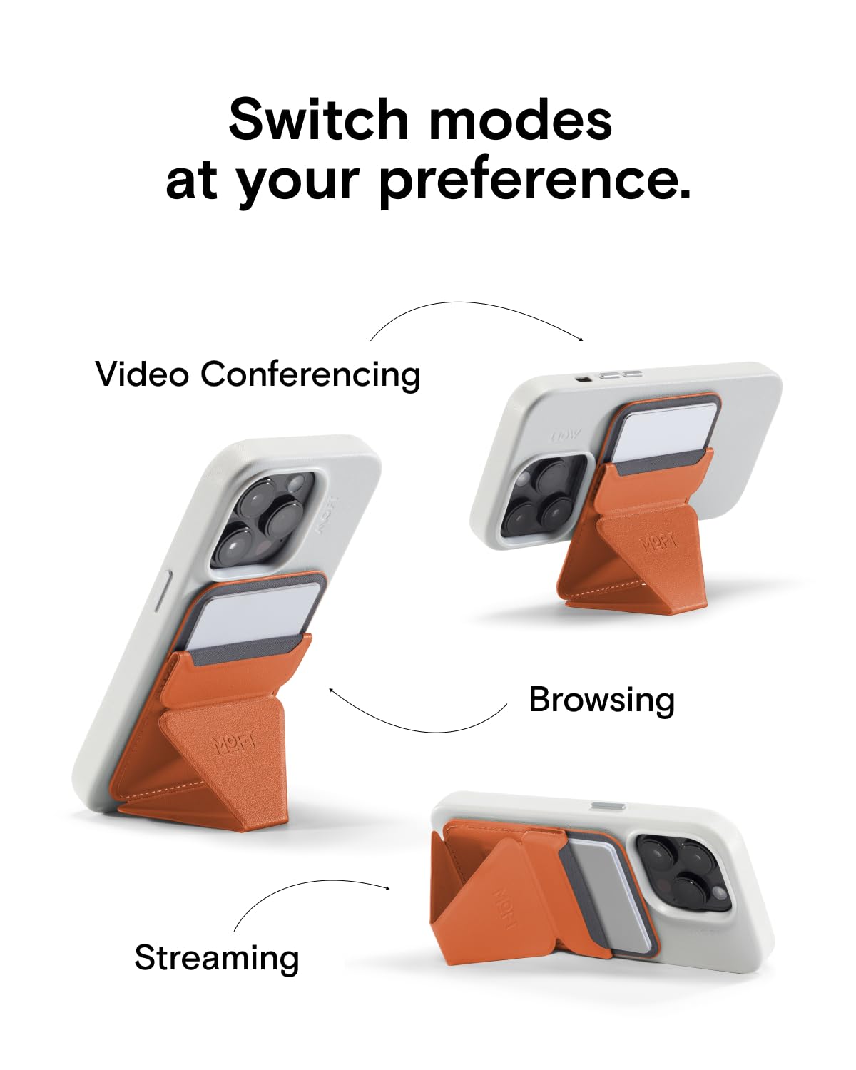 MOFT Magnetic Wallet Stand for iPhone 16/15/14/13/12 - Adjustable Angle, Sunrise Color, Sleek Design, Perfect for On-the-Go Use