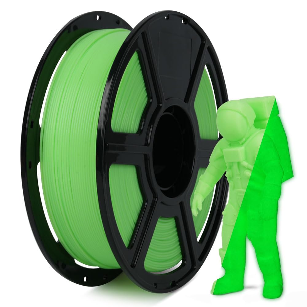 FLASHFORGE Glow in The Dark Rapid PLA Filament 1.75mm, High Flow Speedy 3D Printer Filament Luminous Green, Max 500mm/s High-Spe