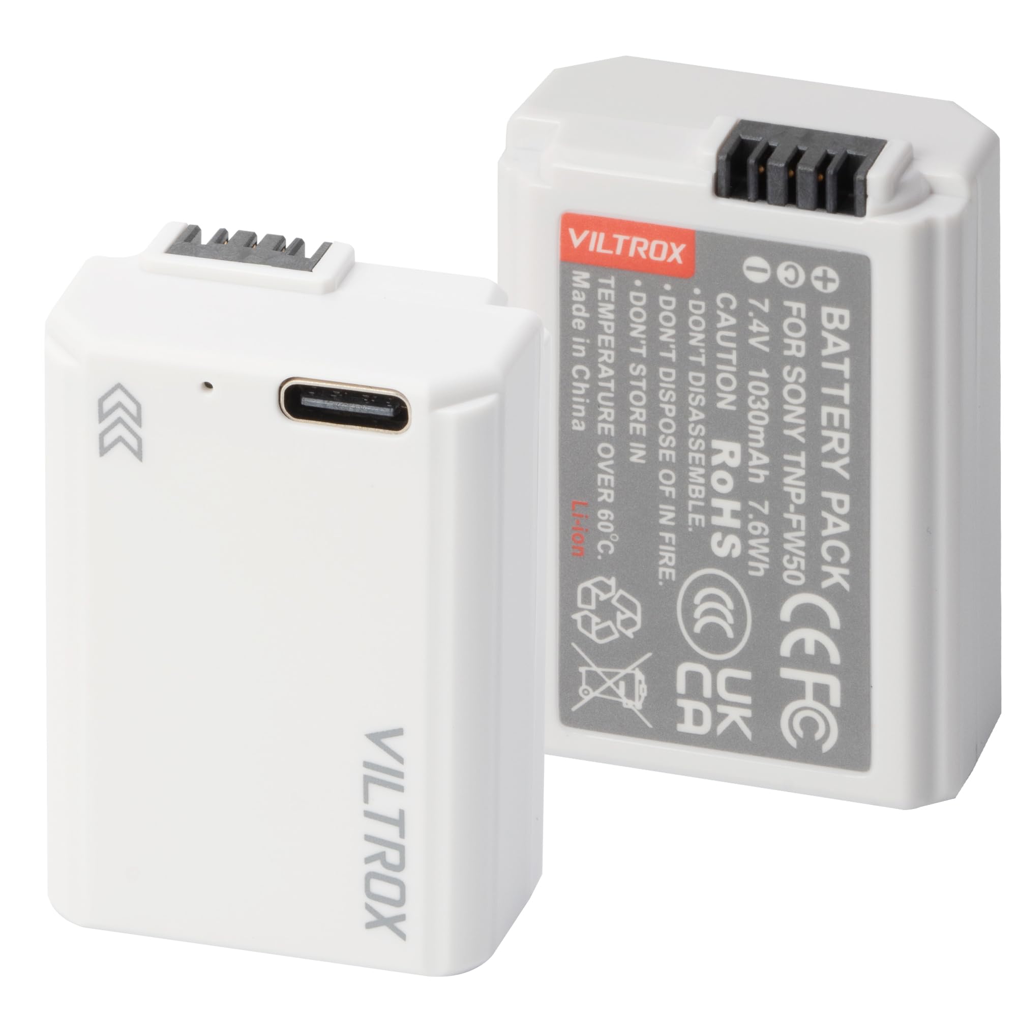 VILTROX Camera Battery TNP-FW50 for Sony ILCE-5100 5000 6500 6400 6300 6100 6000 7 7R 7S 7SM2 7M2 ZV-E10 DSC-RX10 10M4 10M3 10M2