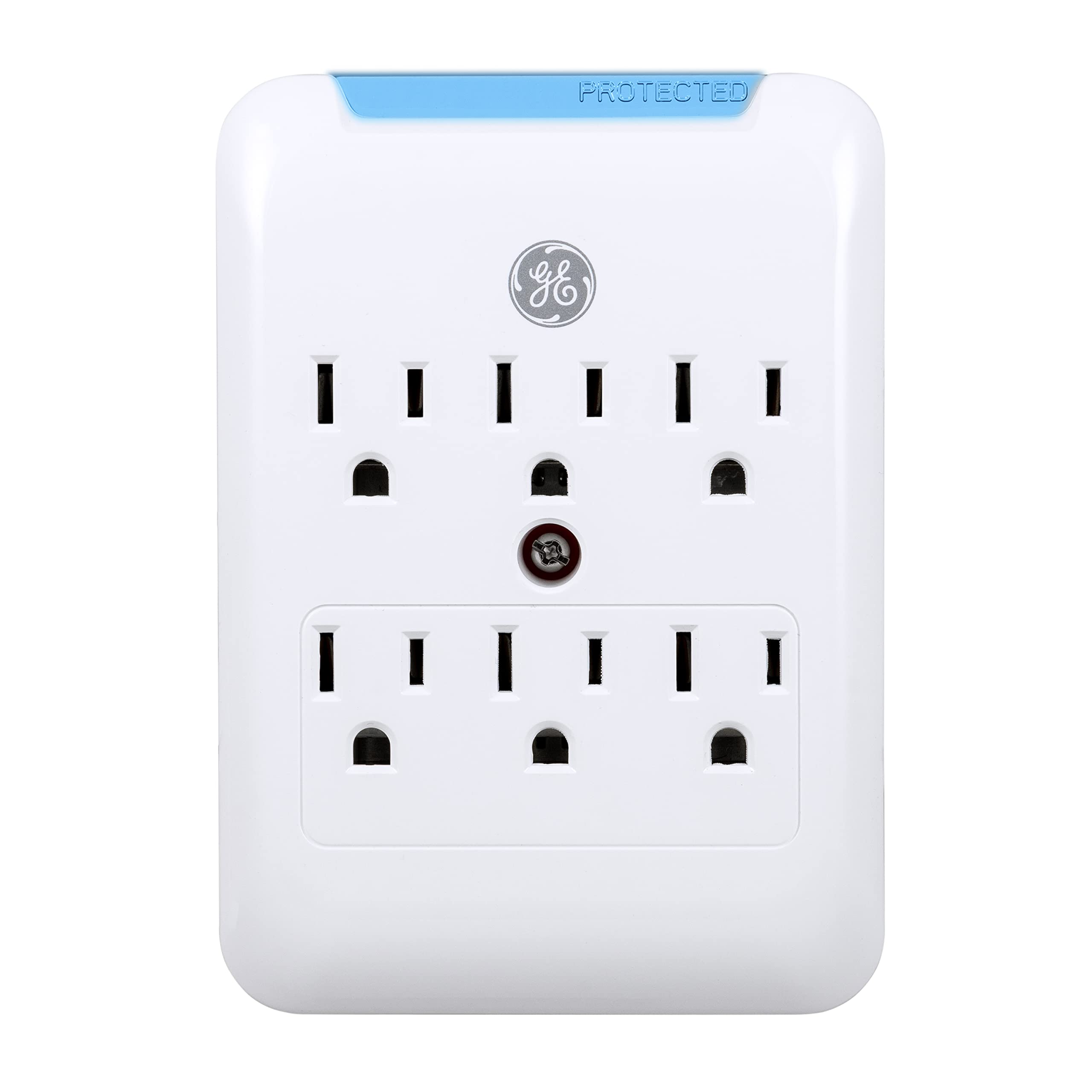 Ge Pro 6 Outlet Extender, Surge Protector, Charging Station Wall Tap, Protected Indicator Led, 3 Prong, 540 Joules, Warranty, Ul