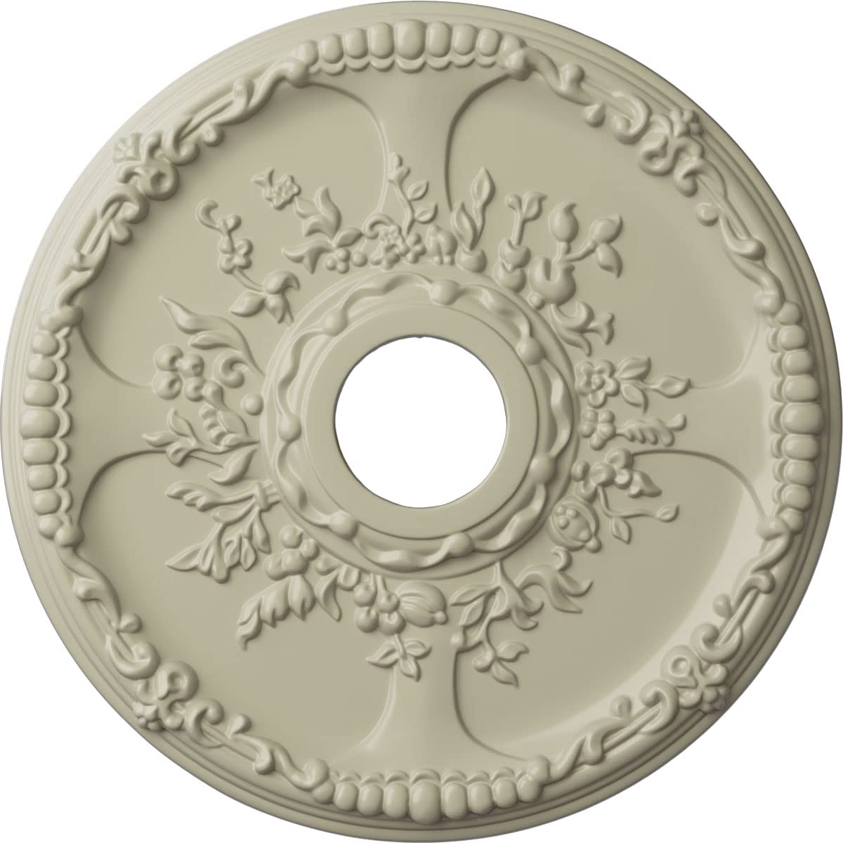 Ekena Millwork Cm18Secyf Antioch Ceiling Medallion, 18''Od X 3 1/2''Id X 1 3/8''P, Hand Painted Clear Yellow