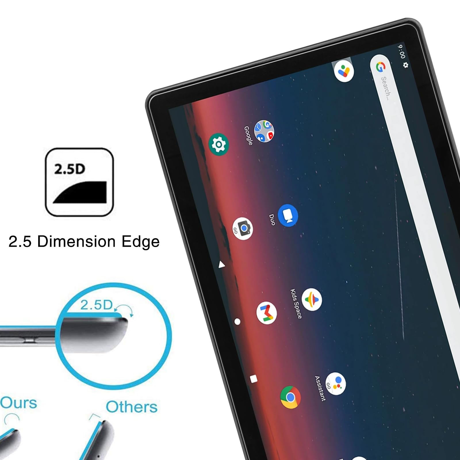 Gozopo [2 Pack Screen Protector For Onn 10/10.1 Inch Kids Tablet (2022, 3Rd Gen, Model: 100071485,[Scratch Resistant] [Bubble Fr