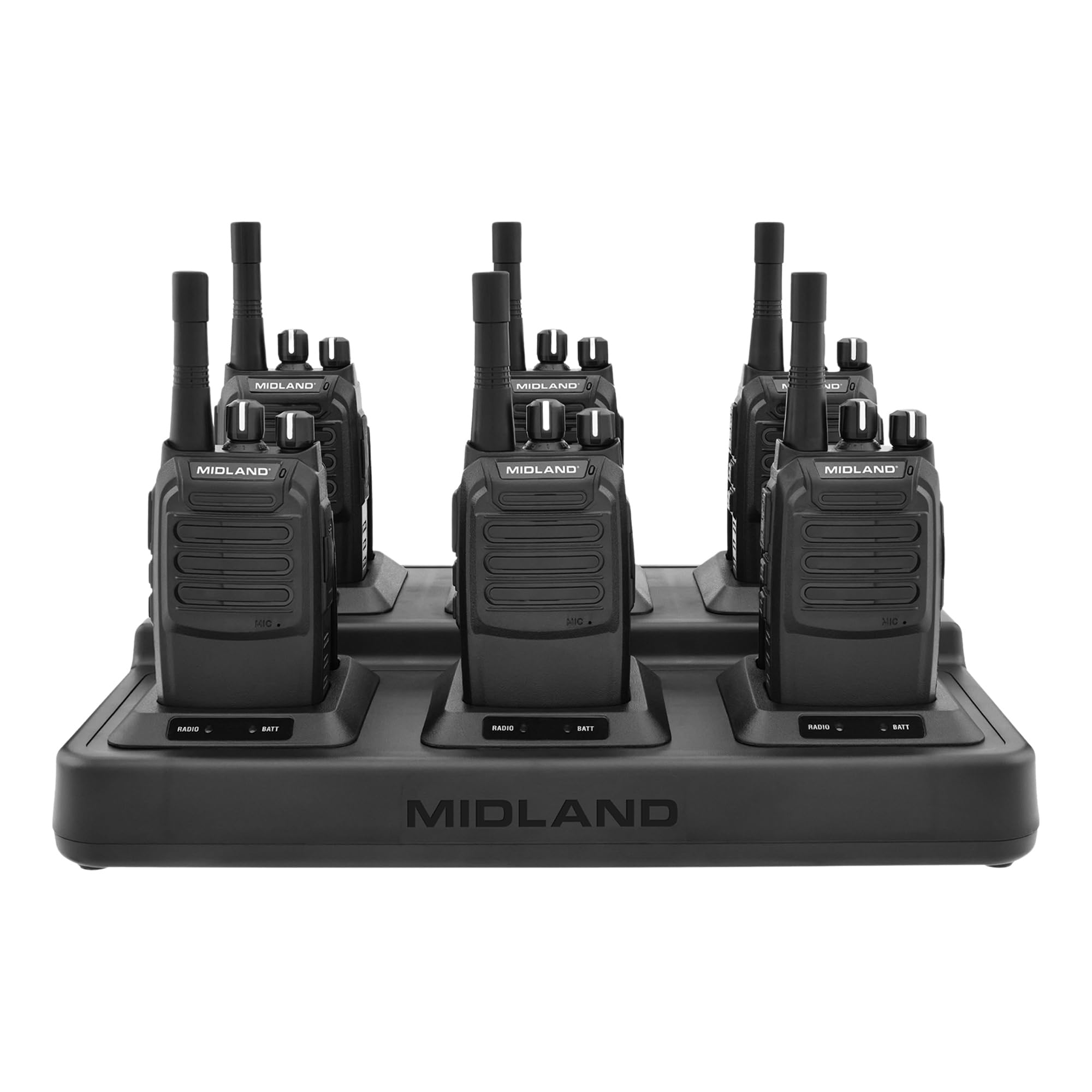 Midland� � Br200X6Bgc   2 Watts 16 Channel Business Radio Band Portable Radio � Two Way Radio � 250,000 Sq Ft Coverage � Long Range Walkie Talkie � 142 Privacy Codes � Gang Charger Bundle