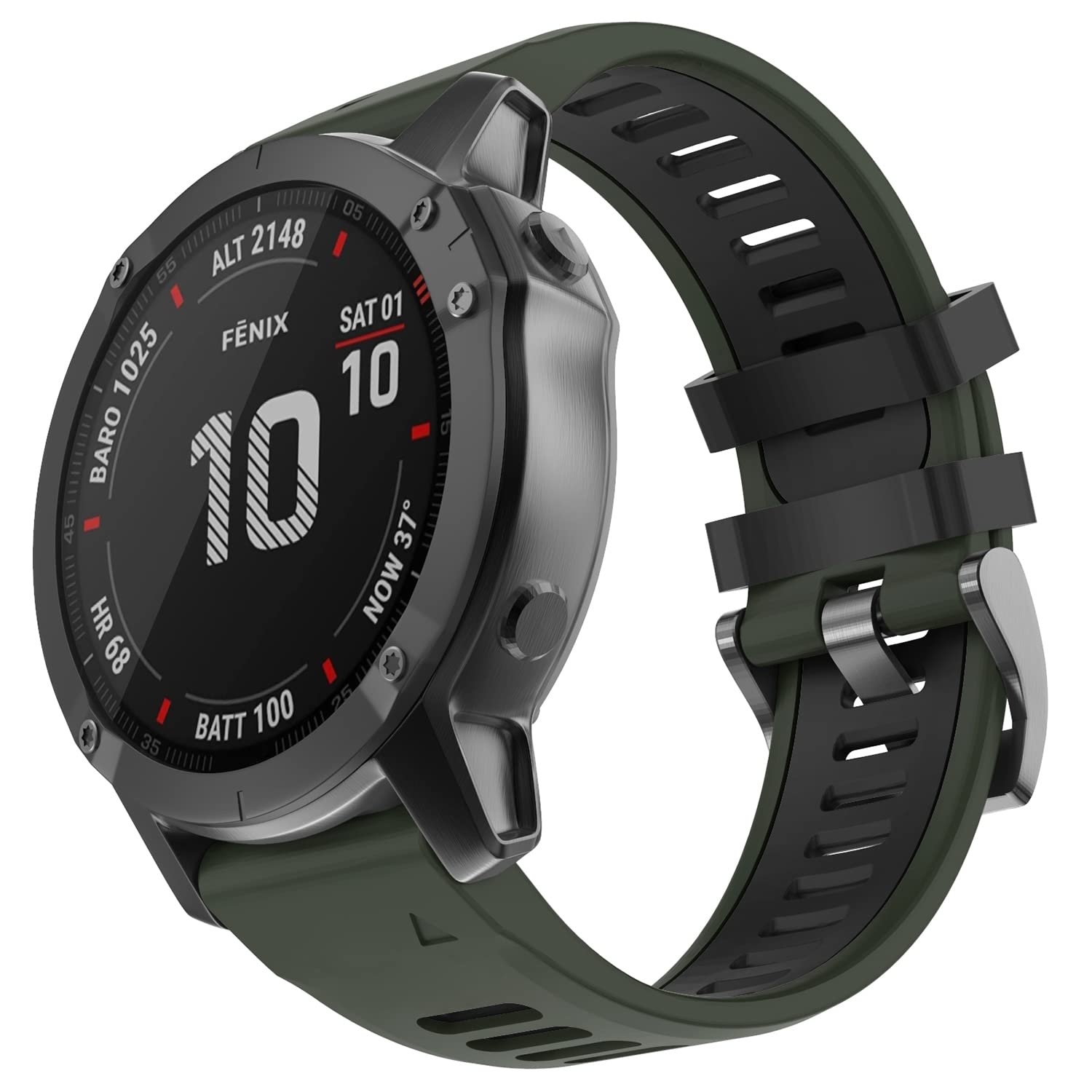 Overstep Compatible With Fenix 6X Watch Band 26Mm Quickfit Silicone Strap For Garmin Fenix 7X/Fenix 6X Pro/Fenix 5X/Fenix 5X Plu