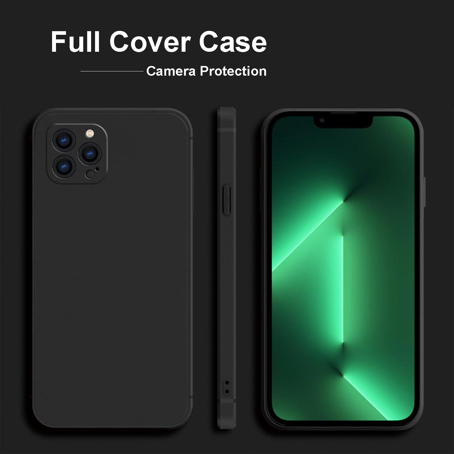 Tenoc Phone Case Compatible With Iphone 13 Pro, Black Case Anti Fingerprint Protective Bumper Matte Cover For 6.1 Inch