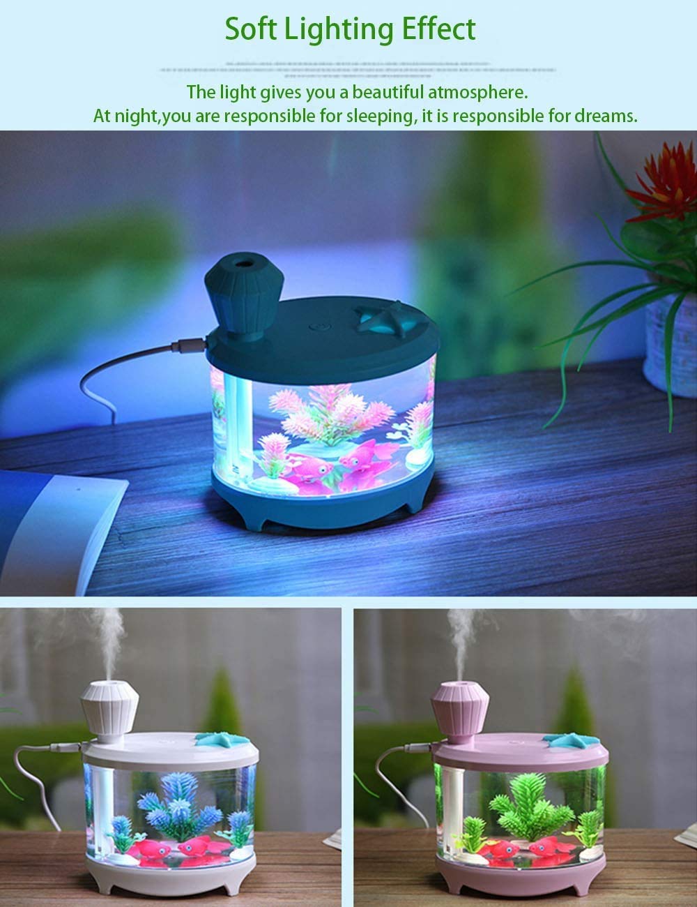 Acebon Portable Mini Humidifier, 460Ml Cool Mist Small Humidifier, Usb Quiet Operation Desktop Humidifiers For Baby Bedroom Trav