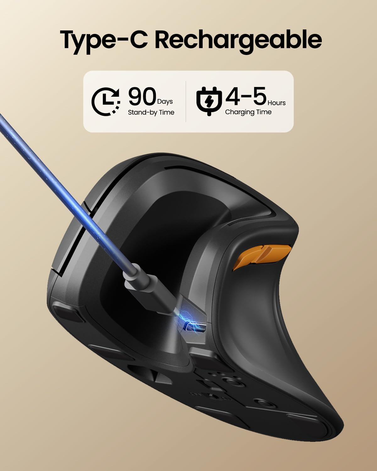 Protoarc Ergonomic Vertical Mouse, Em11 Nl Bluetooth Mouse Wireless, Ergo Mouse With 3 Multi Device For Pc/Notebook/Laptop, Usb