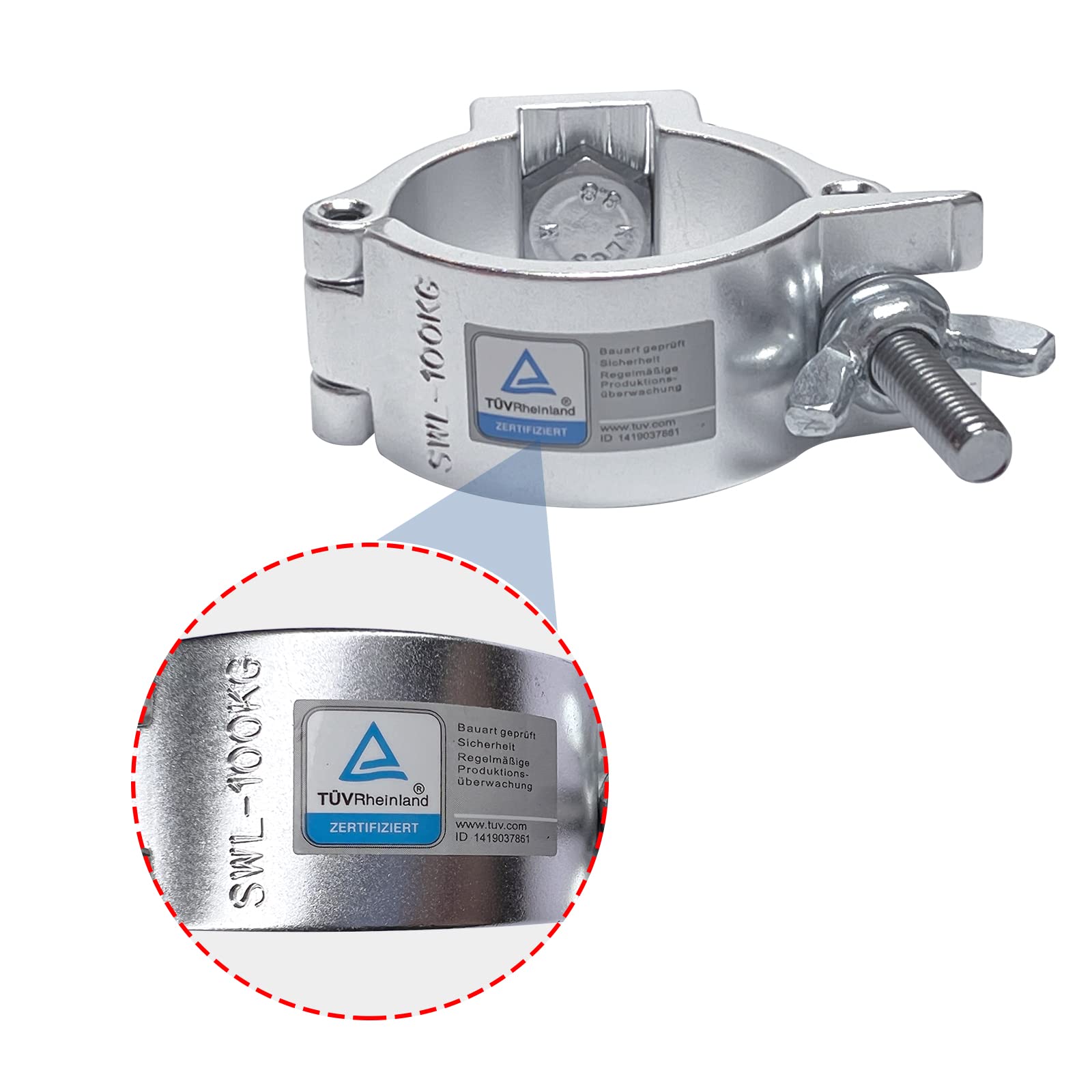 6 Pack O Clamp Stage Lights Truss Clamp, 2'' Aluminum Light Clamps, Led Par Dj Spots Lights Moving Head Beam Spot Clamps, Fit Fo