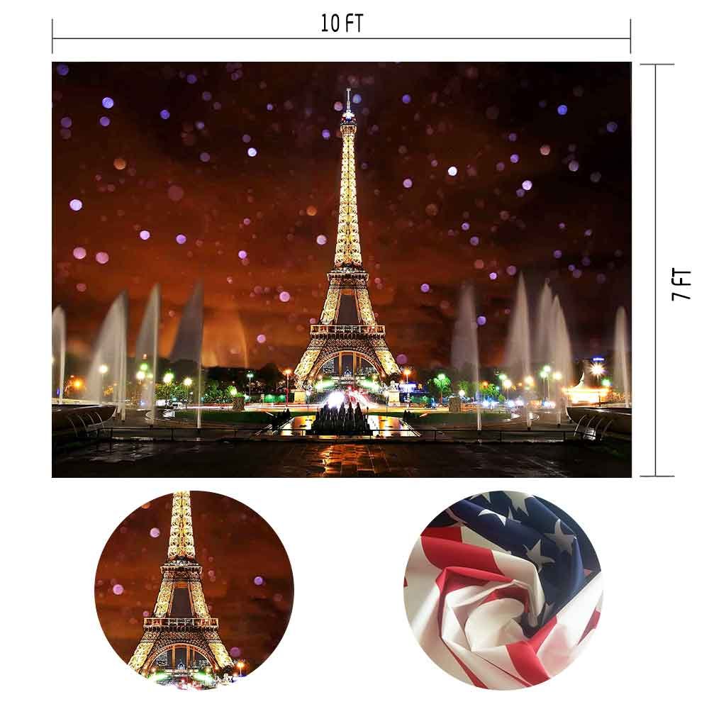 Eiffel Tower Backdrop For Party Mtmety 10X7Ft Night Scene Romantic Background Video Studio Props Geme613