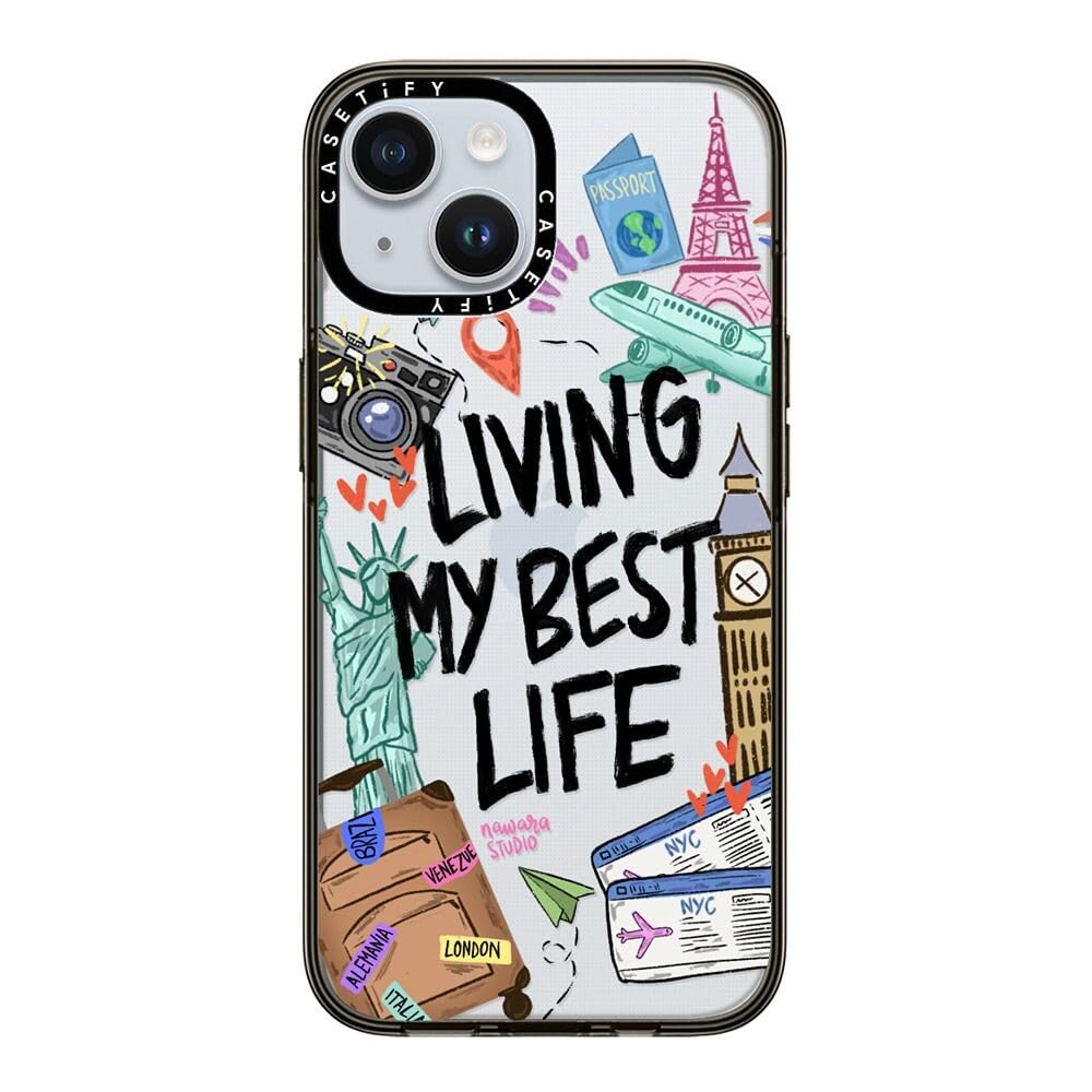 Casetify Compact Case For Iphone 15 [2X Military Grade Drop Tested / 4Ft Drop Protection]   Travel Lover By Nawara Studio   Clea