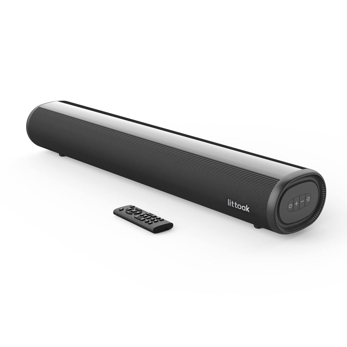 Littoak Small Sound Bar For Tv, Soundbar With Bluetooth 5.0/Hdmi/Optical/Usb/Aux/Coax Connection, 50 Watt 16 Inch Soundbars For