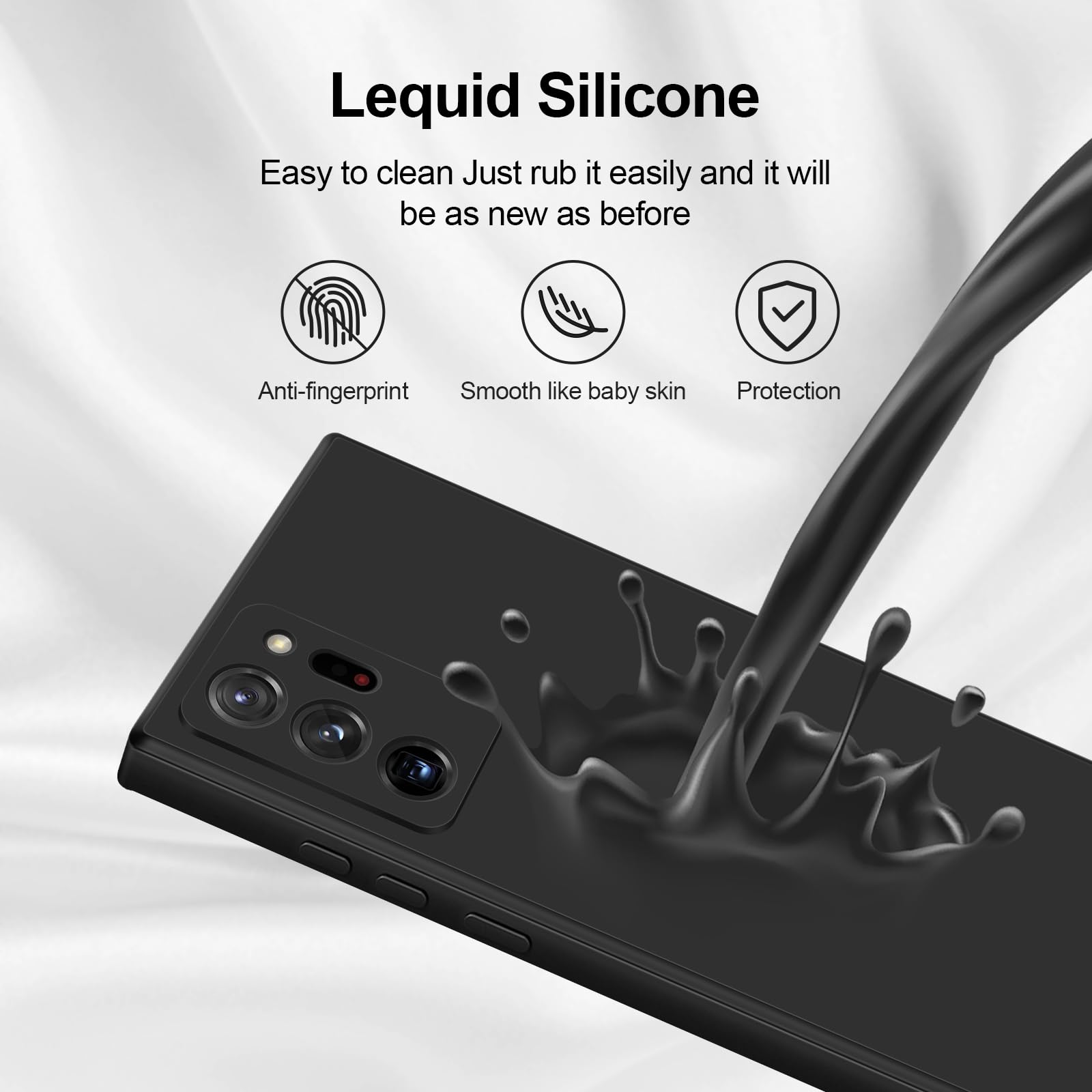 Giiyoon Silicone Case Compatible With Samsung Galaxy Note 20 Ultra, Full Body Silky Soft Touch Phone Case With Camera Protection