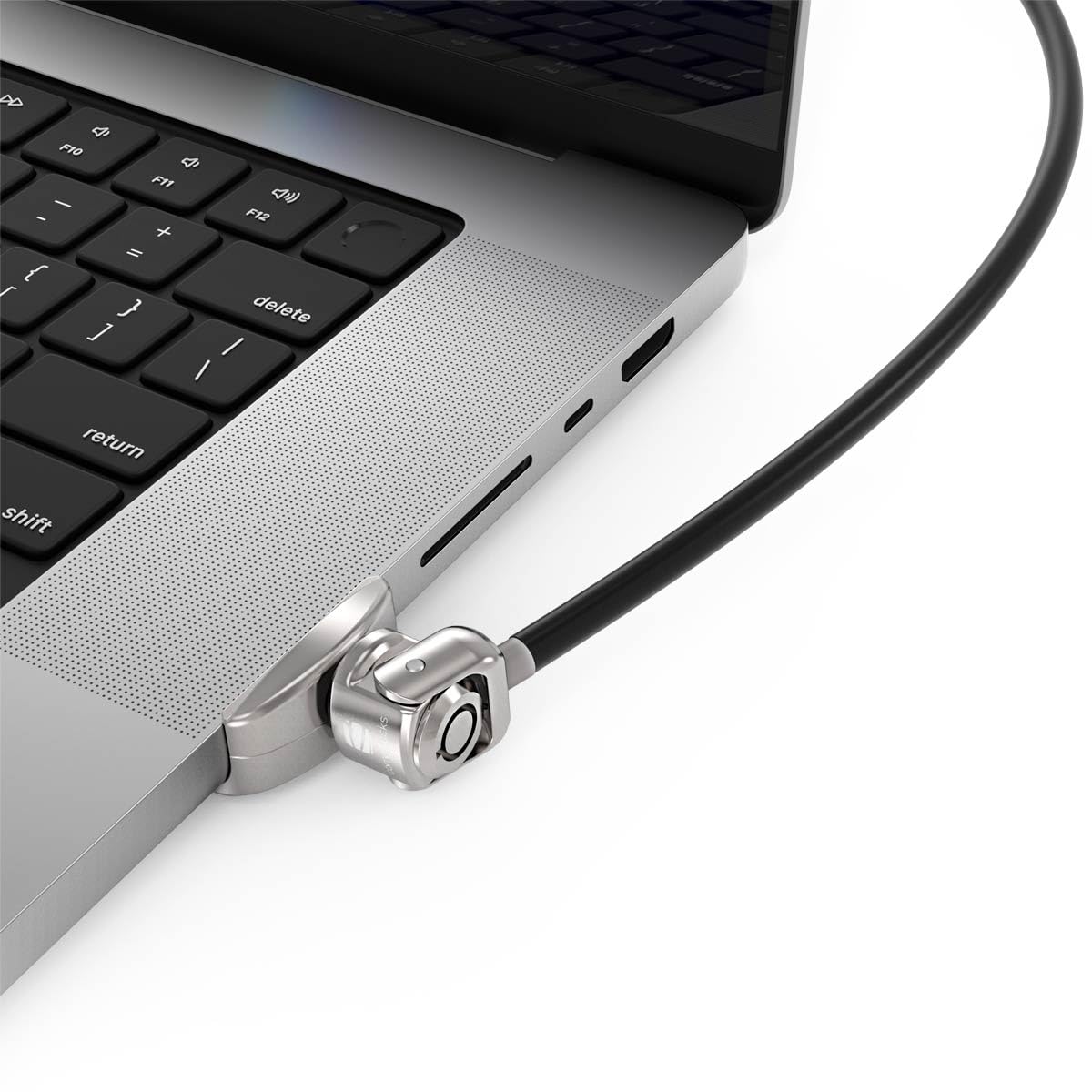 Compulocks Ledge Lock Adapter for MacBook Pro 16 M1-M5 with Keyed Cable Lock Silver