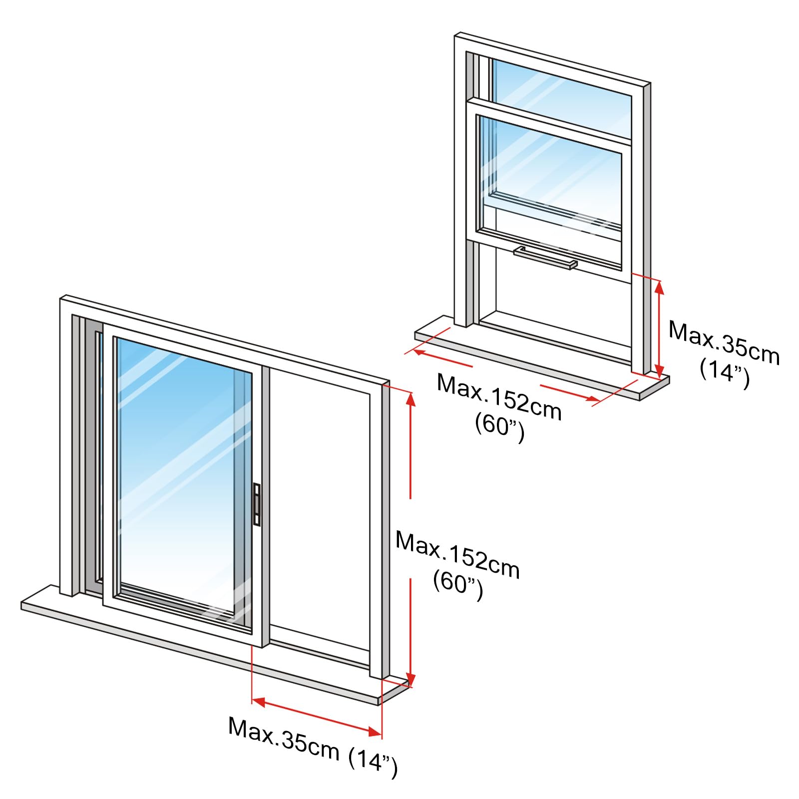 Hoomee Adjustable Sliding Window Seal With Tube For Portable Air Conditioner New 35 * 152Cm Us
