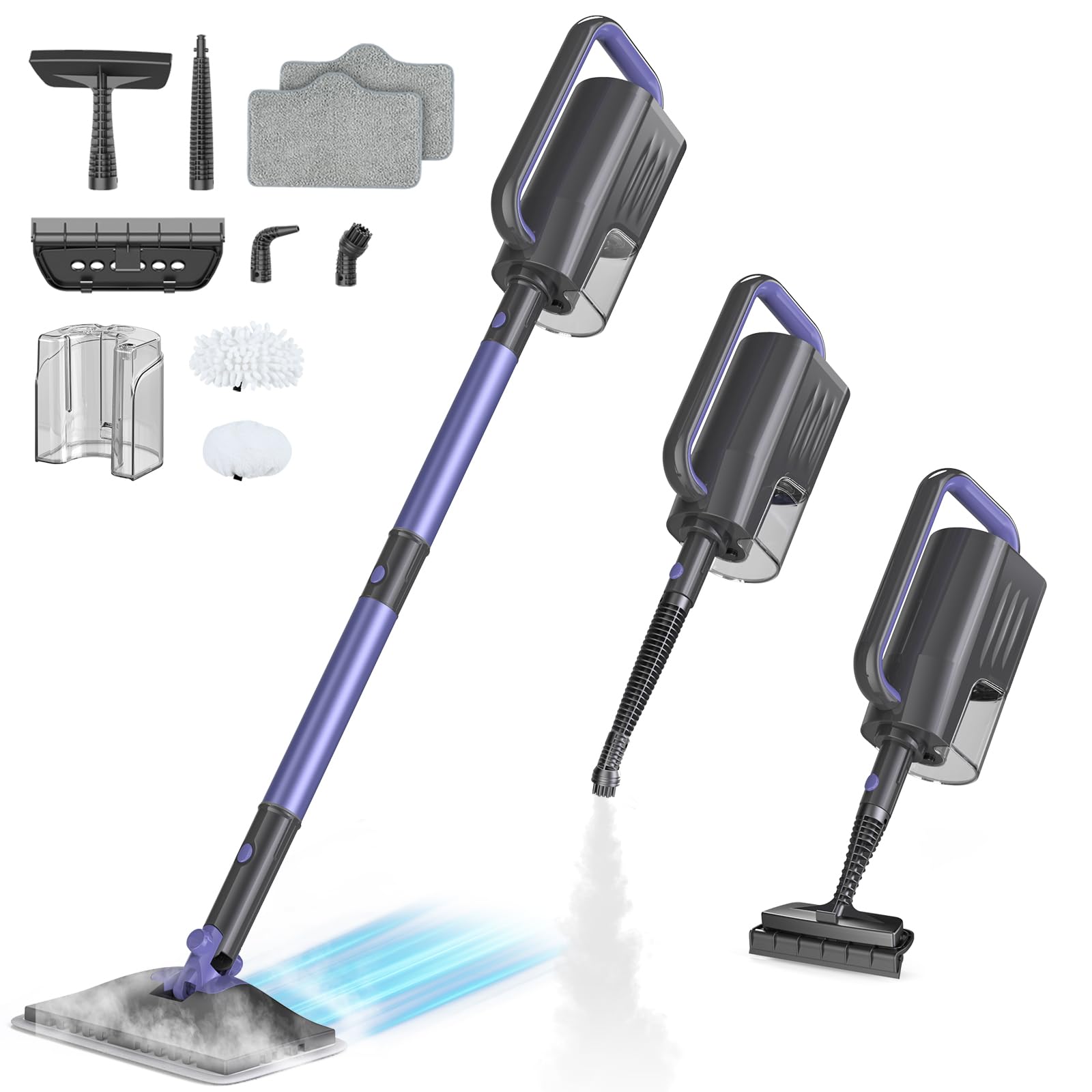 SQKMYSU 6in1 Steam Mop with Detachable Steam Cleaner(Lavender)