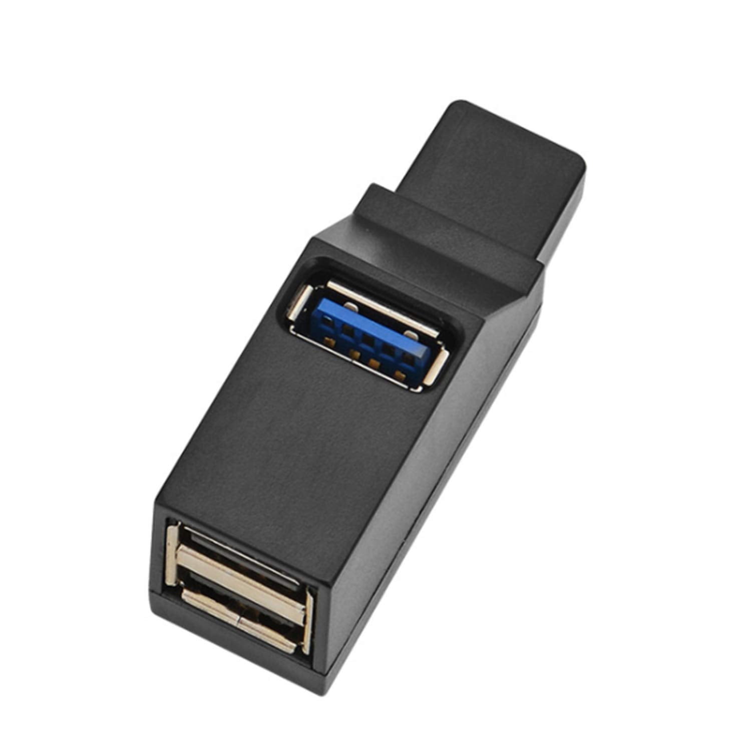 Ayecehi Mini Usb Hub, 3 Port 3.0 Usb Hub High Speed Splitter Plug And Play, Usb Splitter Adapter Portable For Pc, Laptop   Black