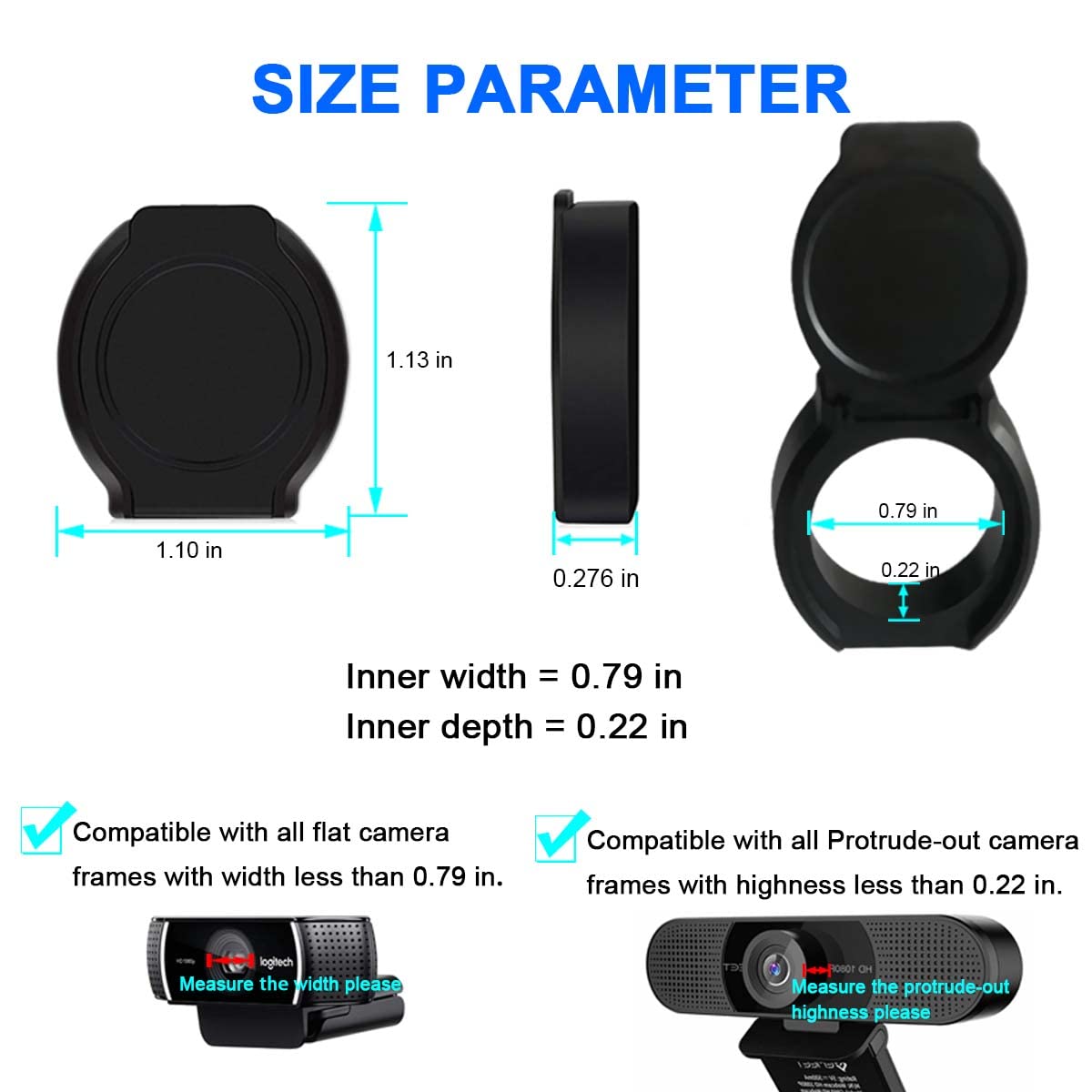 2 Pack Universal Webcam Cover, Desktop Computer External Webcam Lens Cover Shutter Cap Hood, Streaming Web Camera Privacy Cover