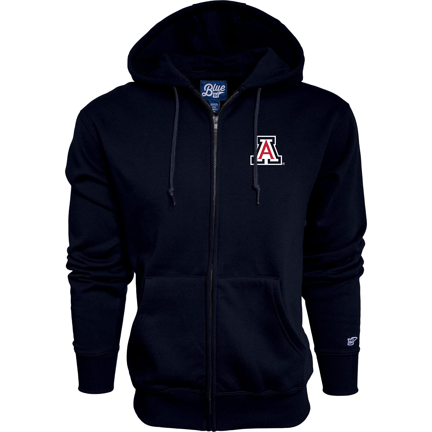 Blue 84 Mens Arizona Wildcats Full Zip Hoodie Icon, Team Color, X Large