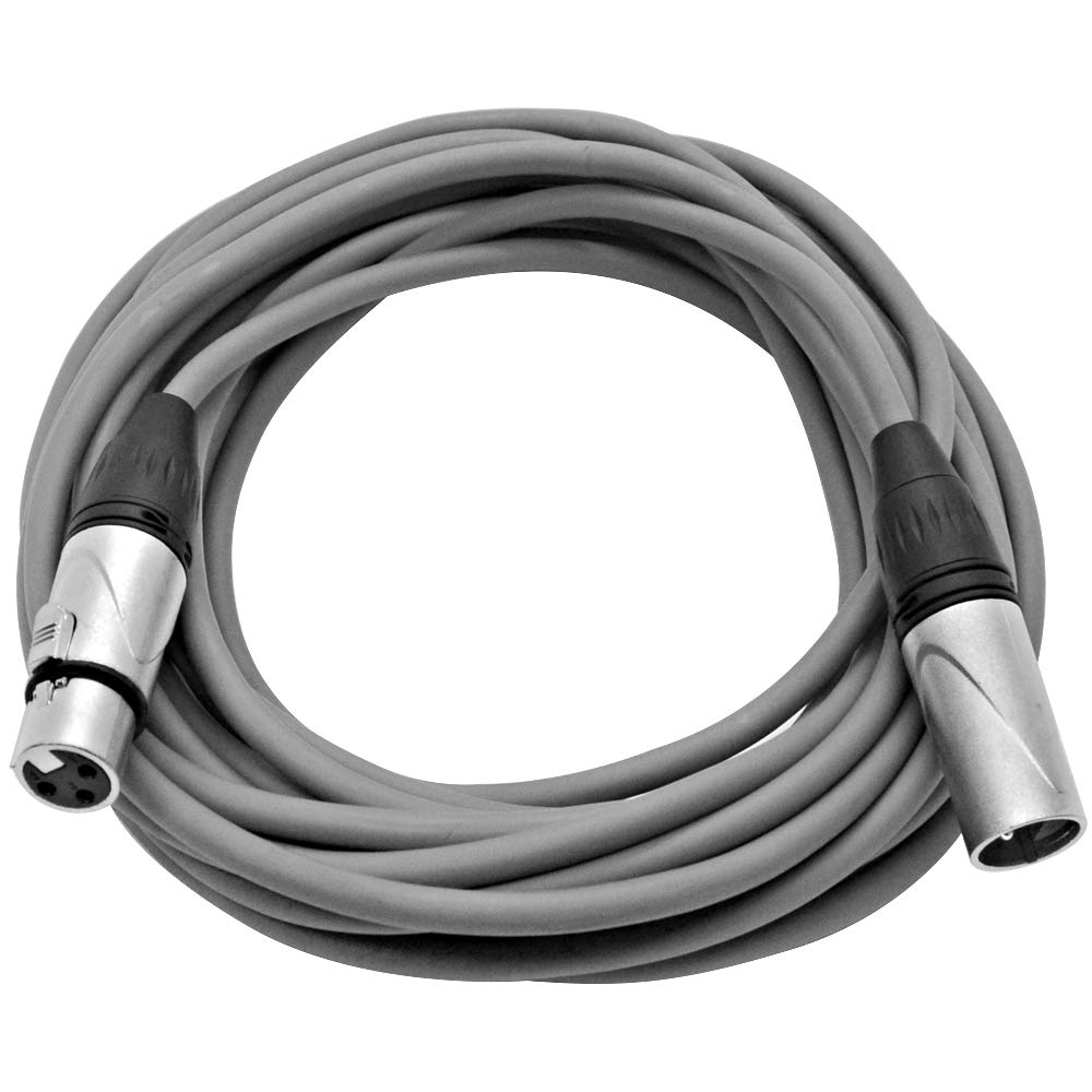 Seismic Audio - Saxlx-25Gray-6Pack - 6 Pack Of 25 Foot Gray Xlr Patch Cables Mic Cords - 3 Pin Xlr Male To Xlr Female Microphone