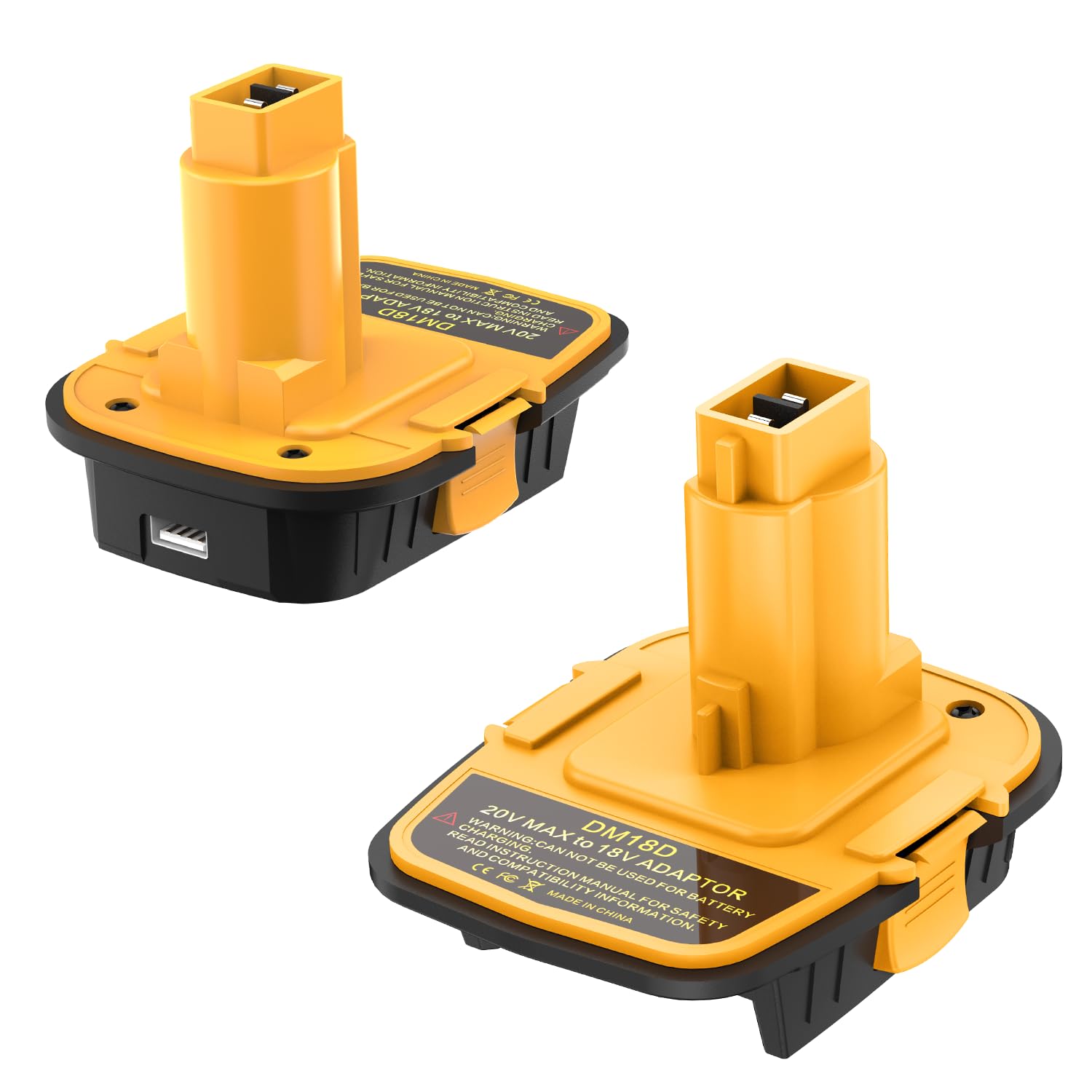 Kzreect 2Pack Dm18D Adapter Converter For 18V Tools With Usb Port, Compatible With Dewalt 20V Battery, Compatible With Milwaukee