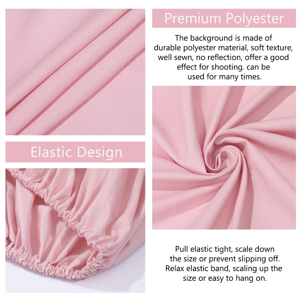 Pink Round Backdrop Cover 6.5X6.5Ft Pink Circle Birthday Photo Photography Background For Party Baby Shower Wedding Decorations