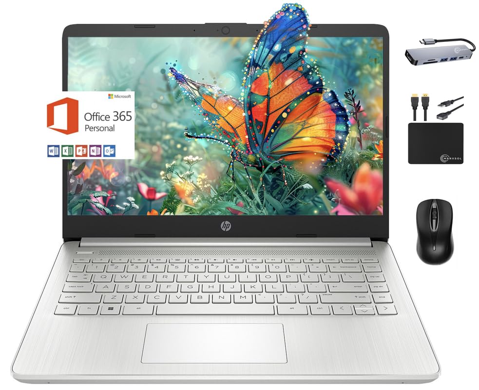 Hp 14 Laptop Portable Slim 2024,14'' Hd Micro-Edge Display, Intel Quad-Core Pentium Processor, 16Gb Ram, 512Gb Ssd Wi-Fi, Webcam