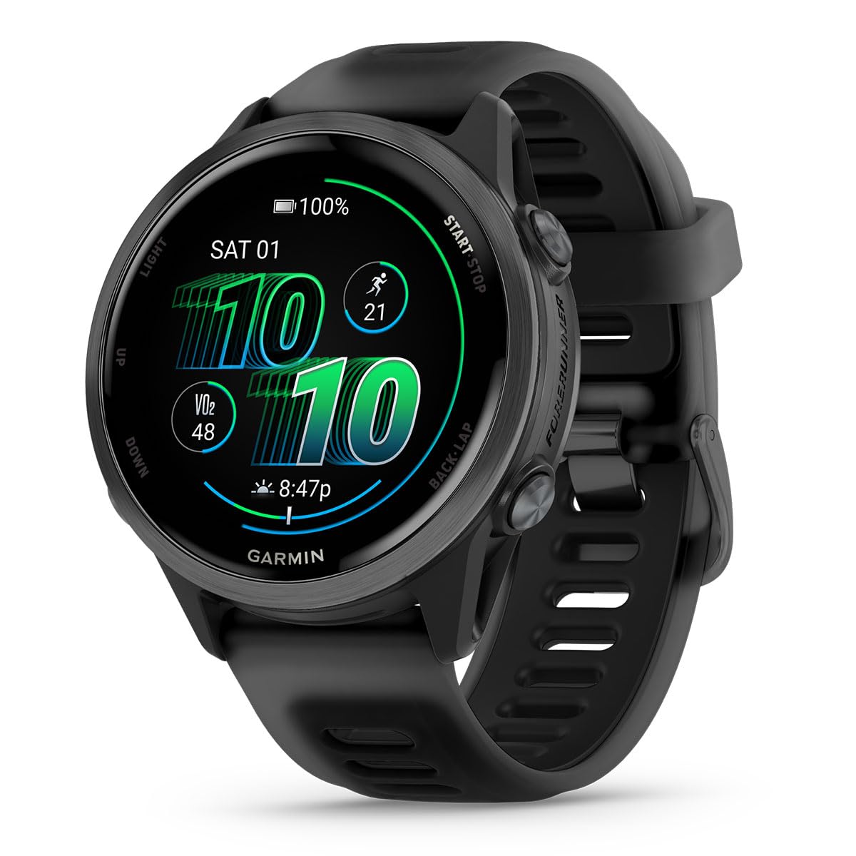 Playbetter Garmin Forerunner 570 (42 Mm, Slate Gray/Translucent Black) Running Gps Smartwatch - Amoled Display, Training & Recov