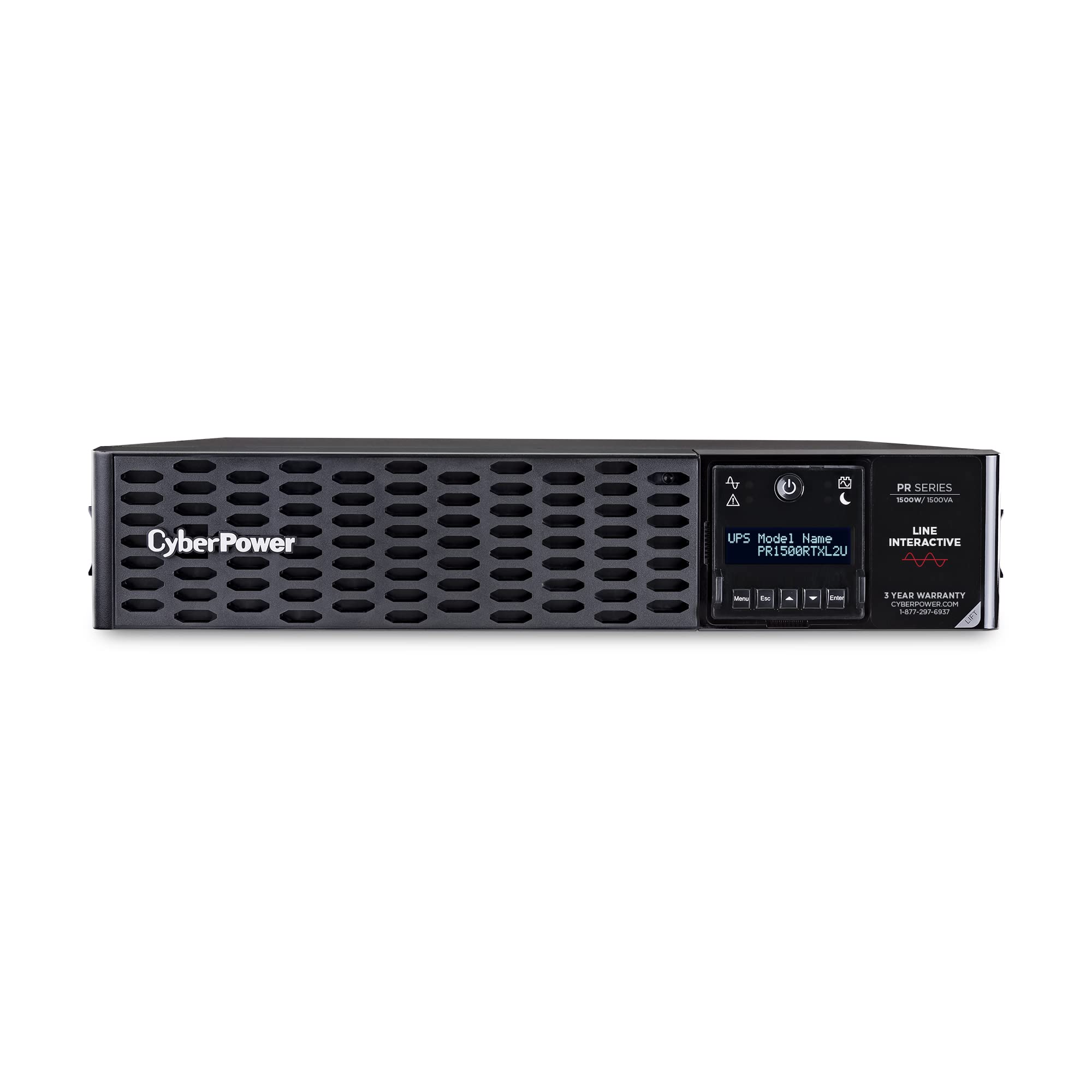 CyberPower PR1500RTXL2UN Smart App Sinewave UPS System, 1500VA/1500W, 8 Outlets, 2U Rack/Tower, RMCARD205 Pre-Installed, EBM Opt
