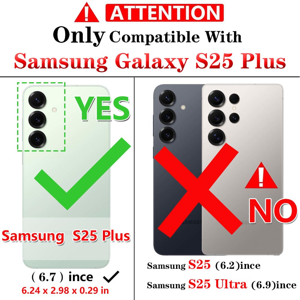 Yiakeng For Samsung Galaxy S25 Plus Case With Screen Protector:[Military Grade Drop Tested] Ring Holder Kickstand Shockproof Ant