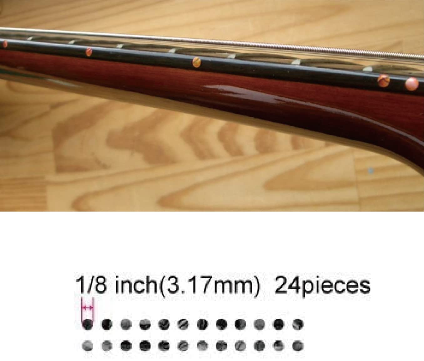 Inlay Sticker Fret Markers For Guitars & Bass   1/8'' Small Side Marker Dots   Abalone Red