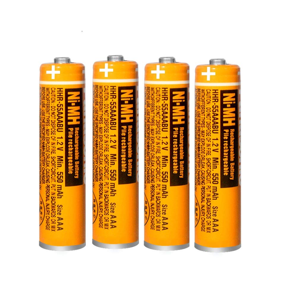 Eocik 4 Pack Ni Mh Aaa Rechargeable Battery 1.2V 550Mah Hhr 55Aaabu Batteries For Panasonic Cordless Phones